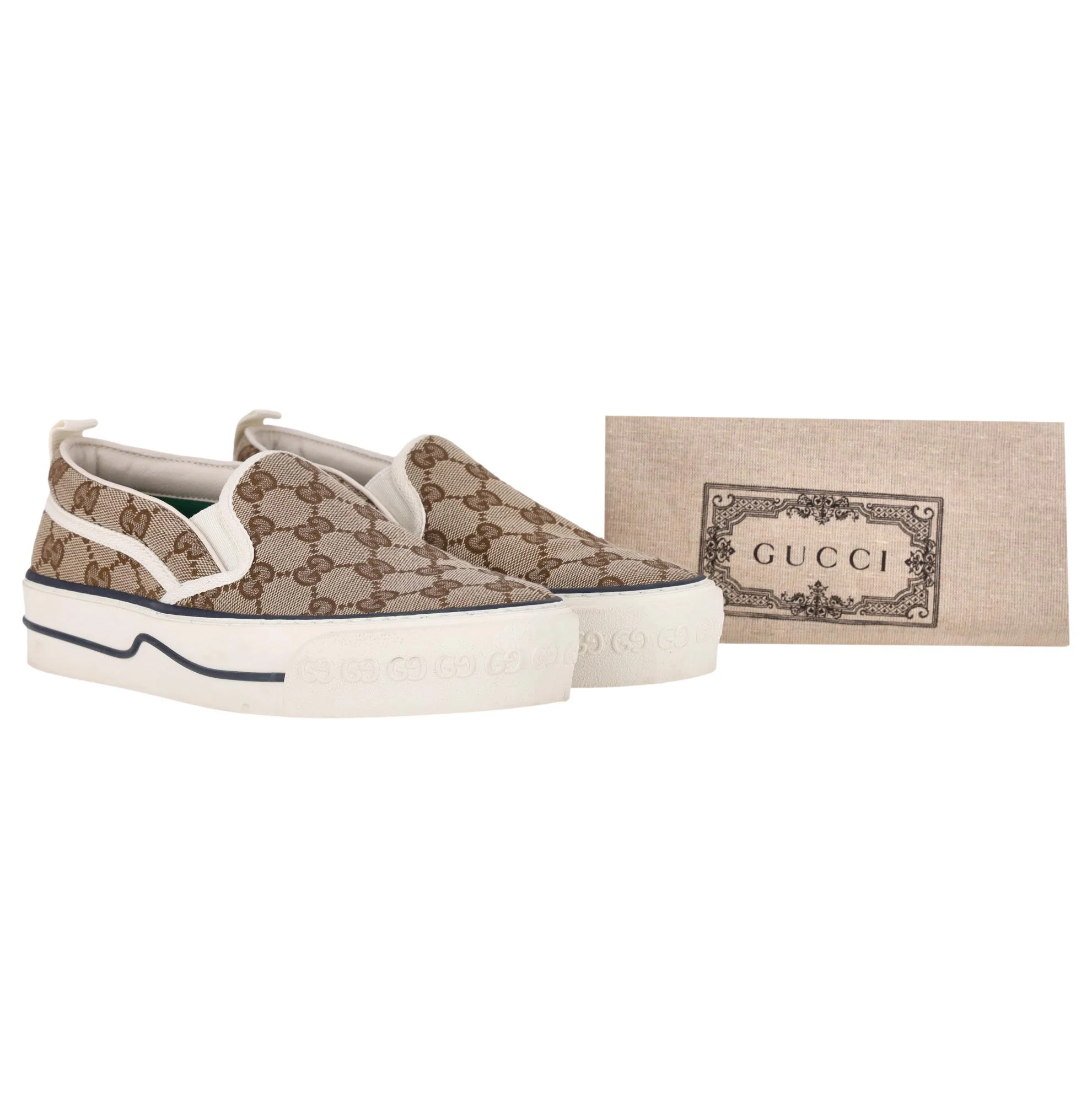 Gucci 'GG' Monogram Tennis 1977 Slip-On Sneakers. Size 36.5 - Image 2