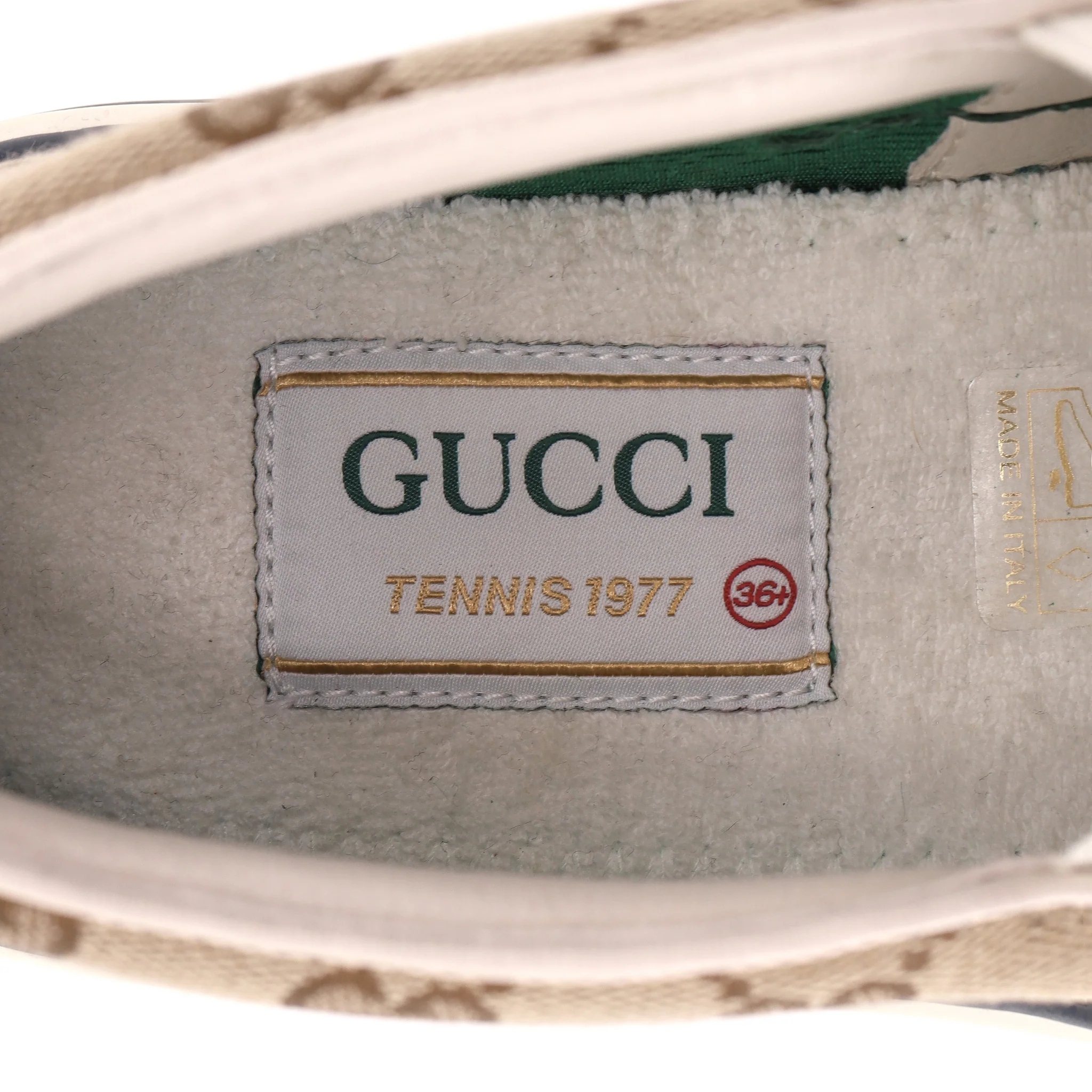 Gucci 'GG' Monogram Tennis 1977 Slip-On Sneakers. Size 36.5 - Image 7
