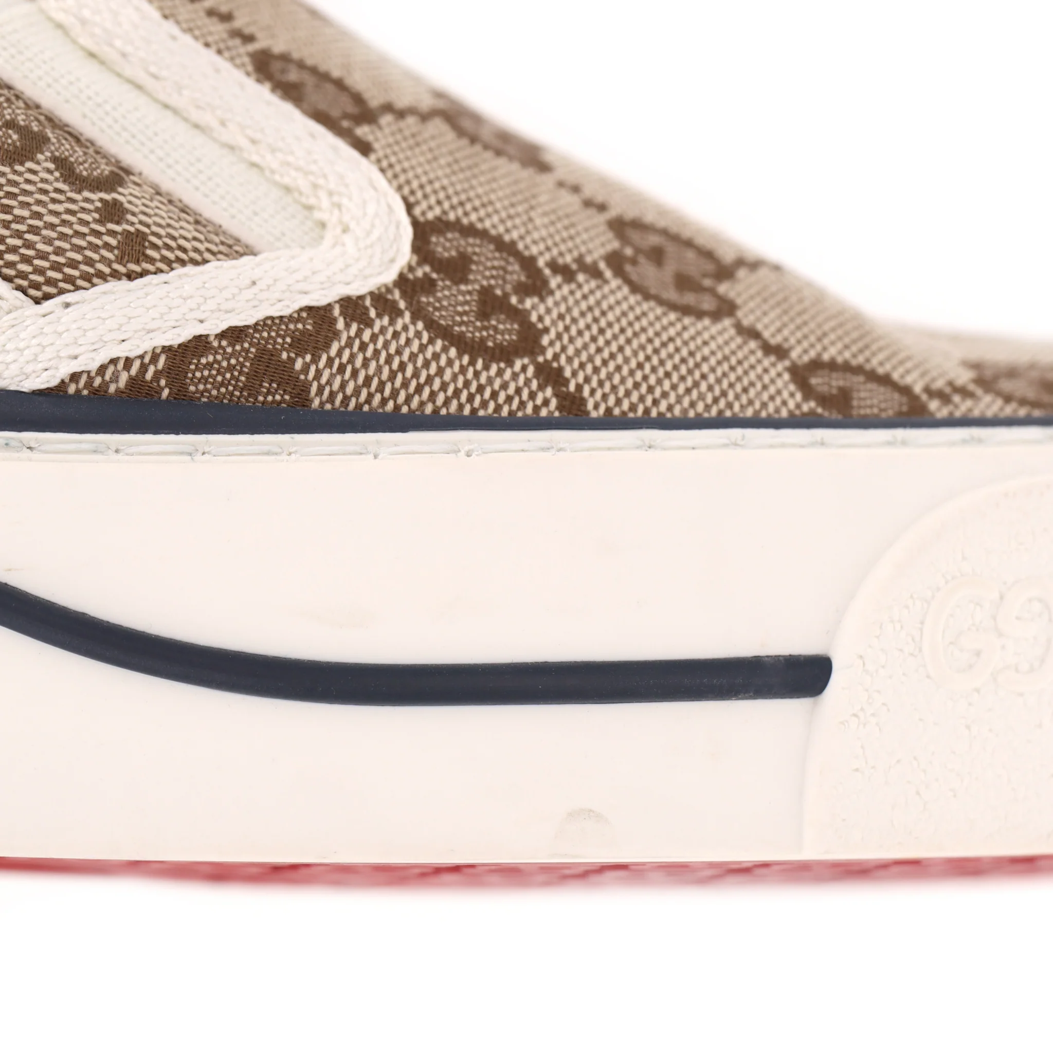 Gucci 'GG' Monogram Tennis 1977 Slip-On Sneakers. Size 36.5 - Image 9