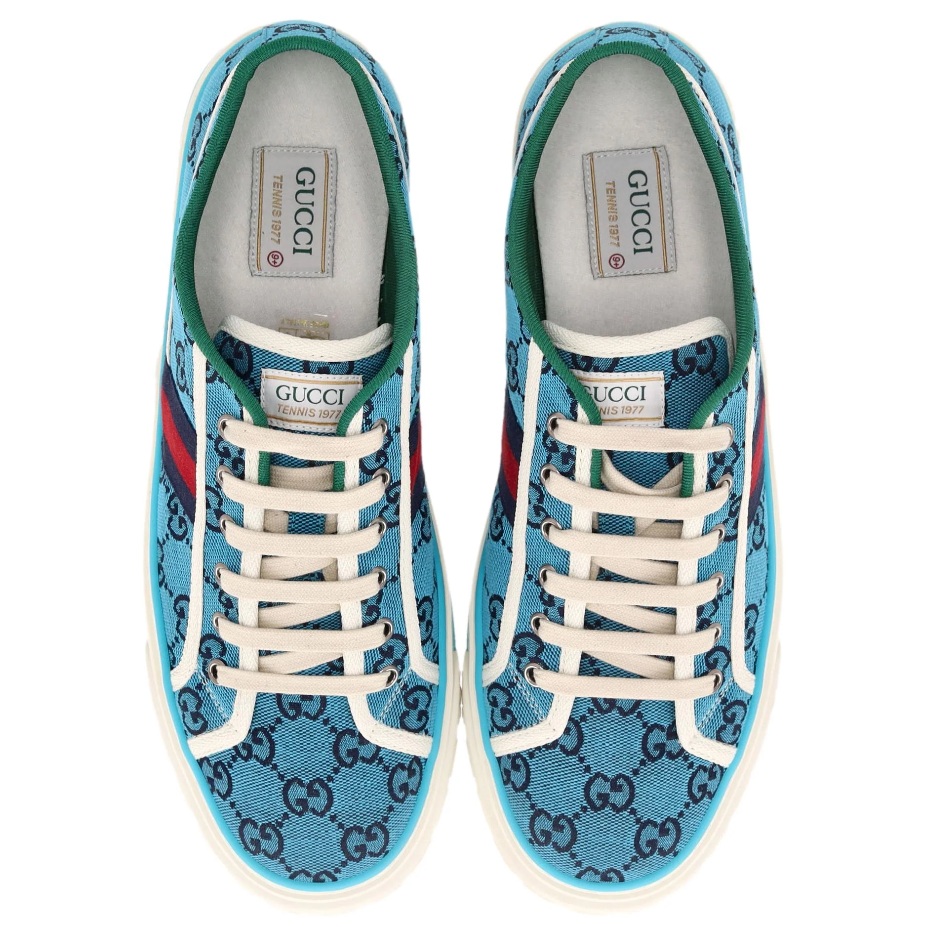 Gucci 'GG' Monogram Web Stripe 1977 Tennis Canvas Sneakers. Size 43.5