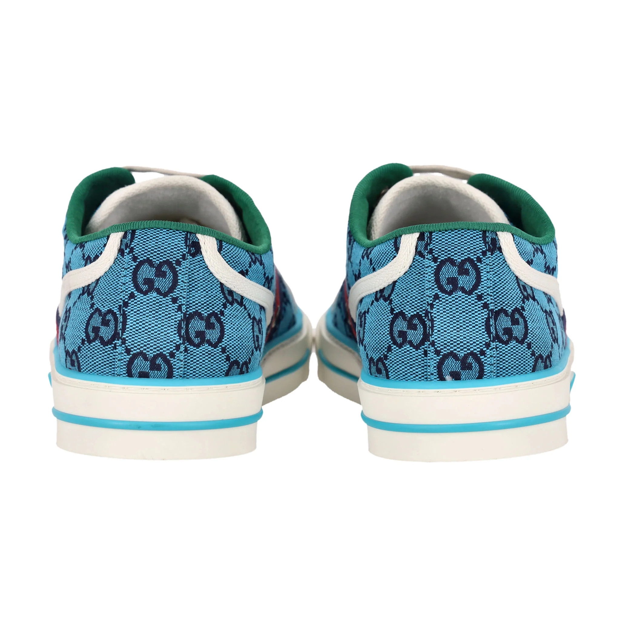 Gucci 'GG' Monogram Web Stripe 1977 Tennis Canvas Sneakers. Size 43.5 - Image 3
