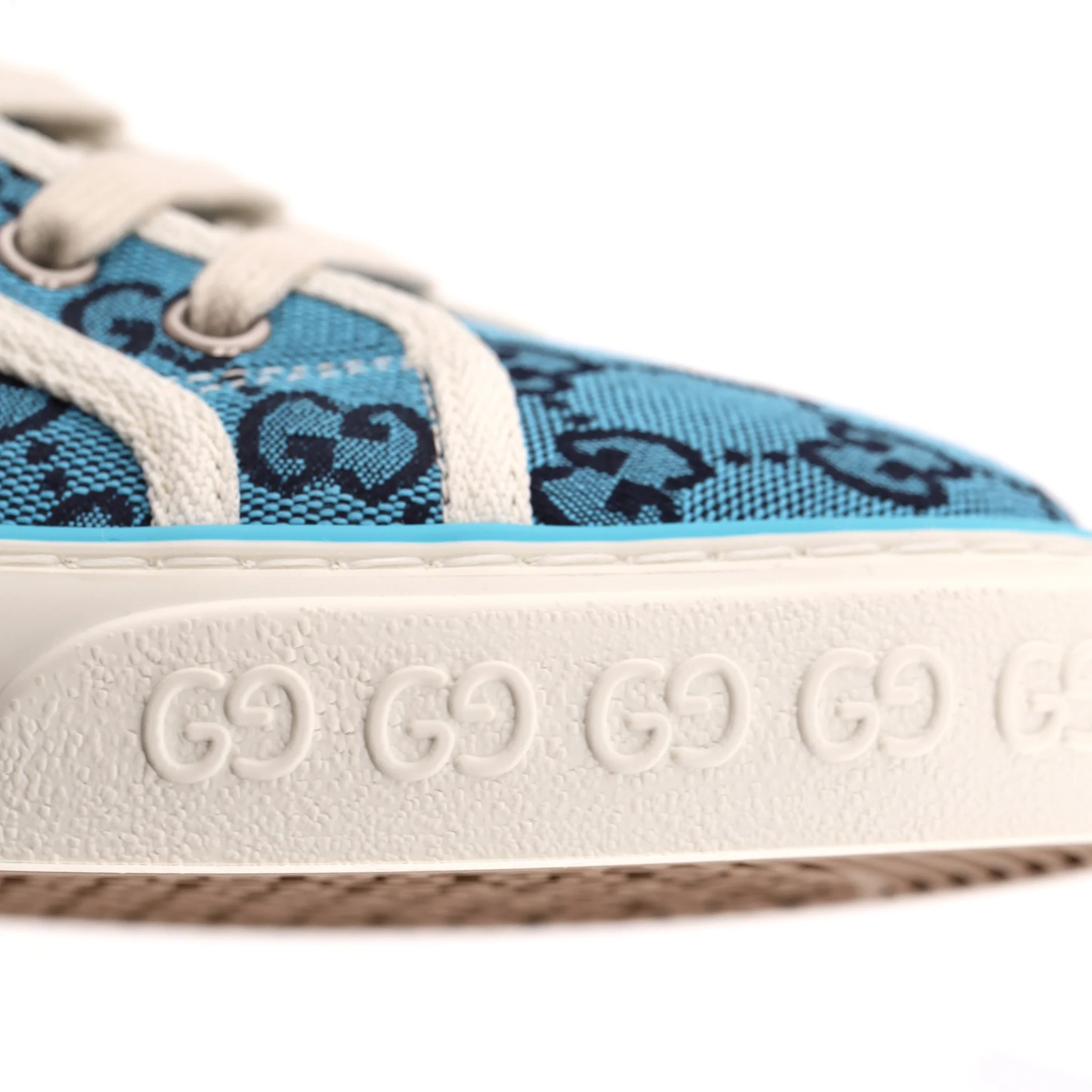 Gucci 'GG' Monogram Web Stripe 1977 Tennis Canvas Sneakers. Size 43.5 - Image 9