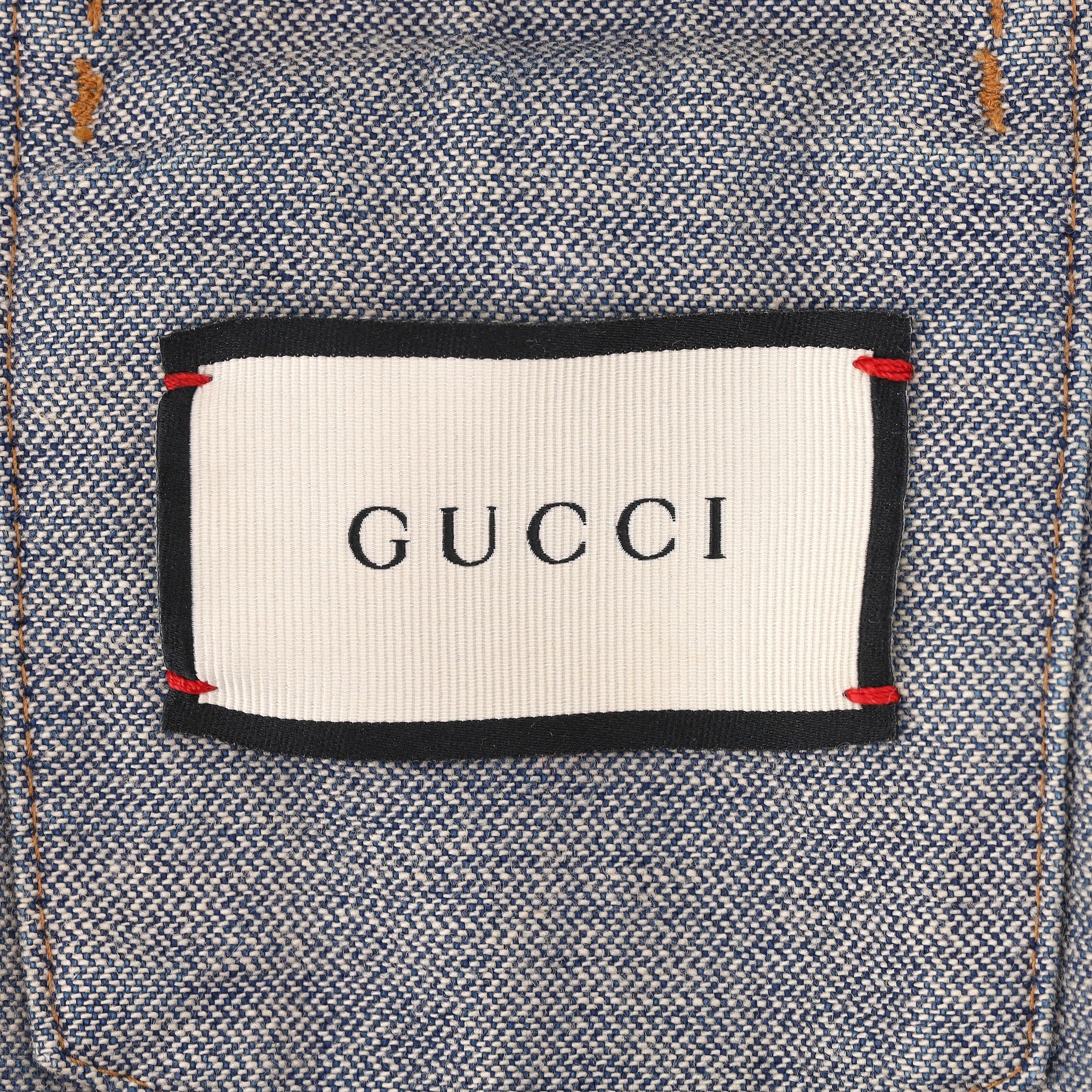 Gucci 'Hollywood' Bunny Embroidered Denim Jacket. Size 44T - Image 7