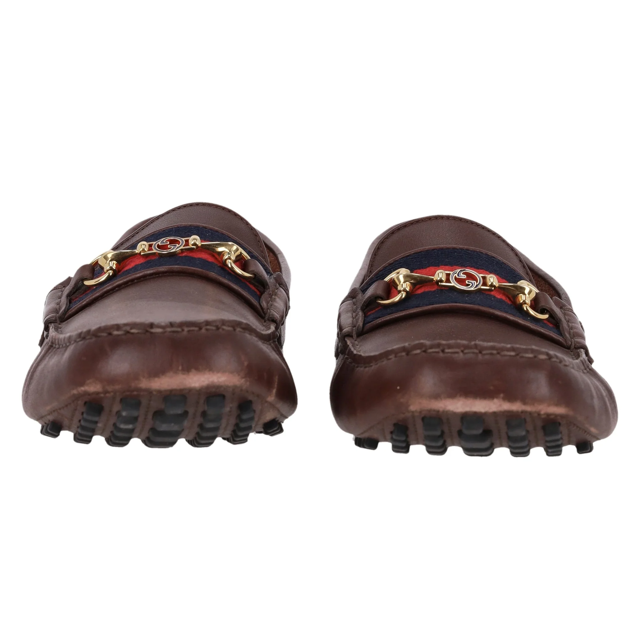 Gucci Ayrton Horsebit Detail Web Stripe Leather Loafers. Size 42 - Image 3