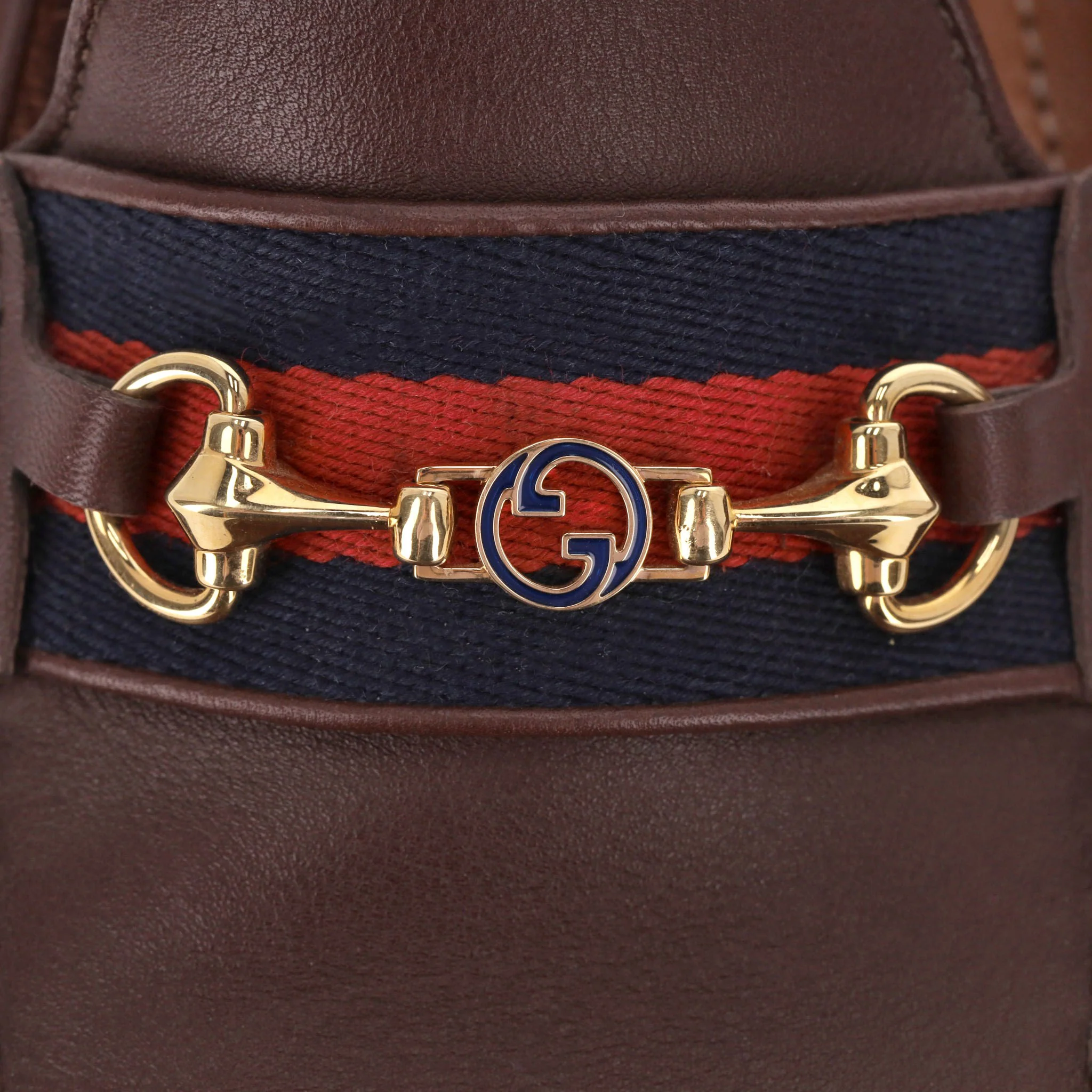 Gucci Ayrton Horsebit Detail Web Stripe Leather Loafers. Size 42 - Image 7