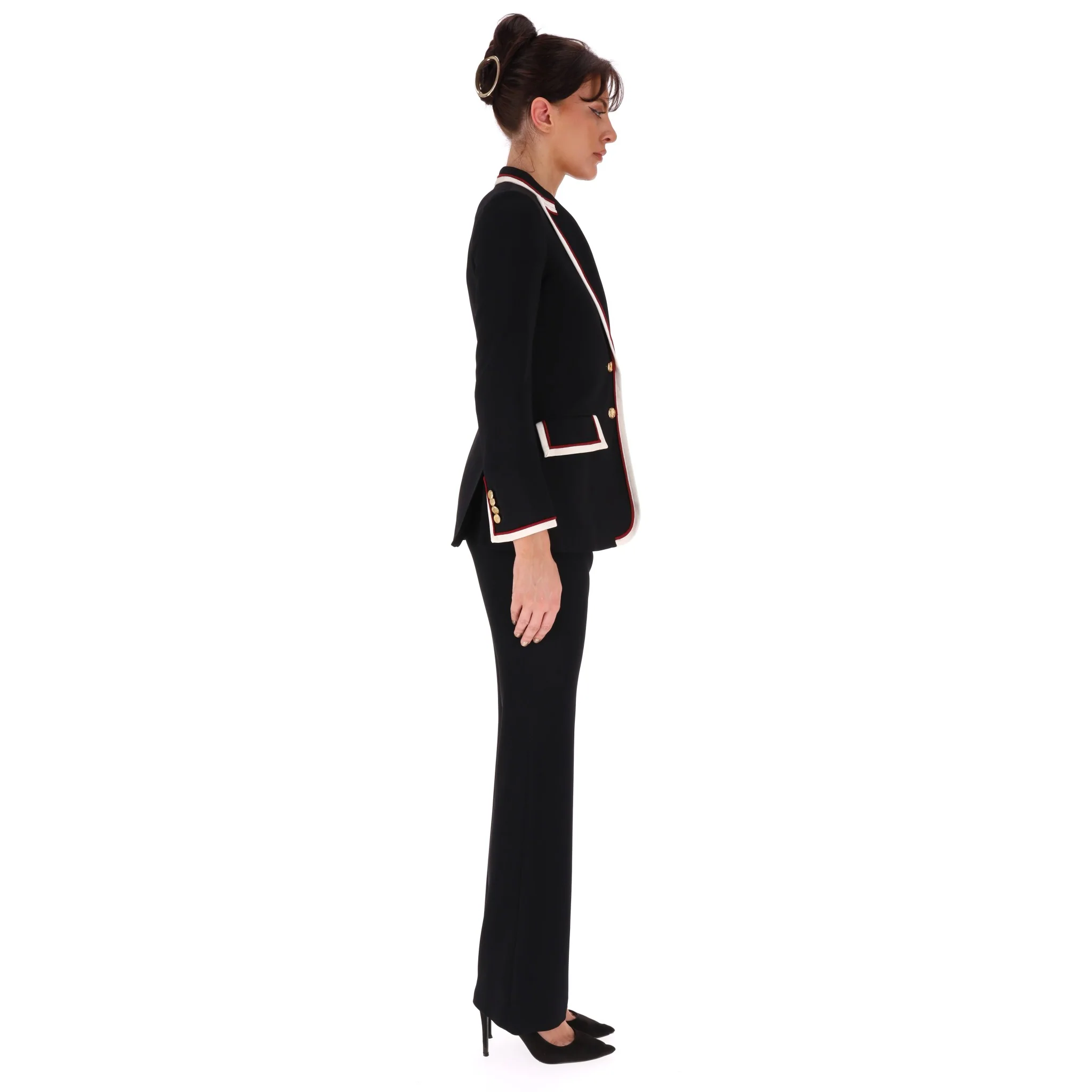 Gucci Grosgain Trimmed Cady Blazer/Jacket. Size 36IT - Image 3