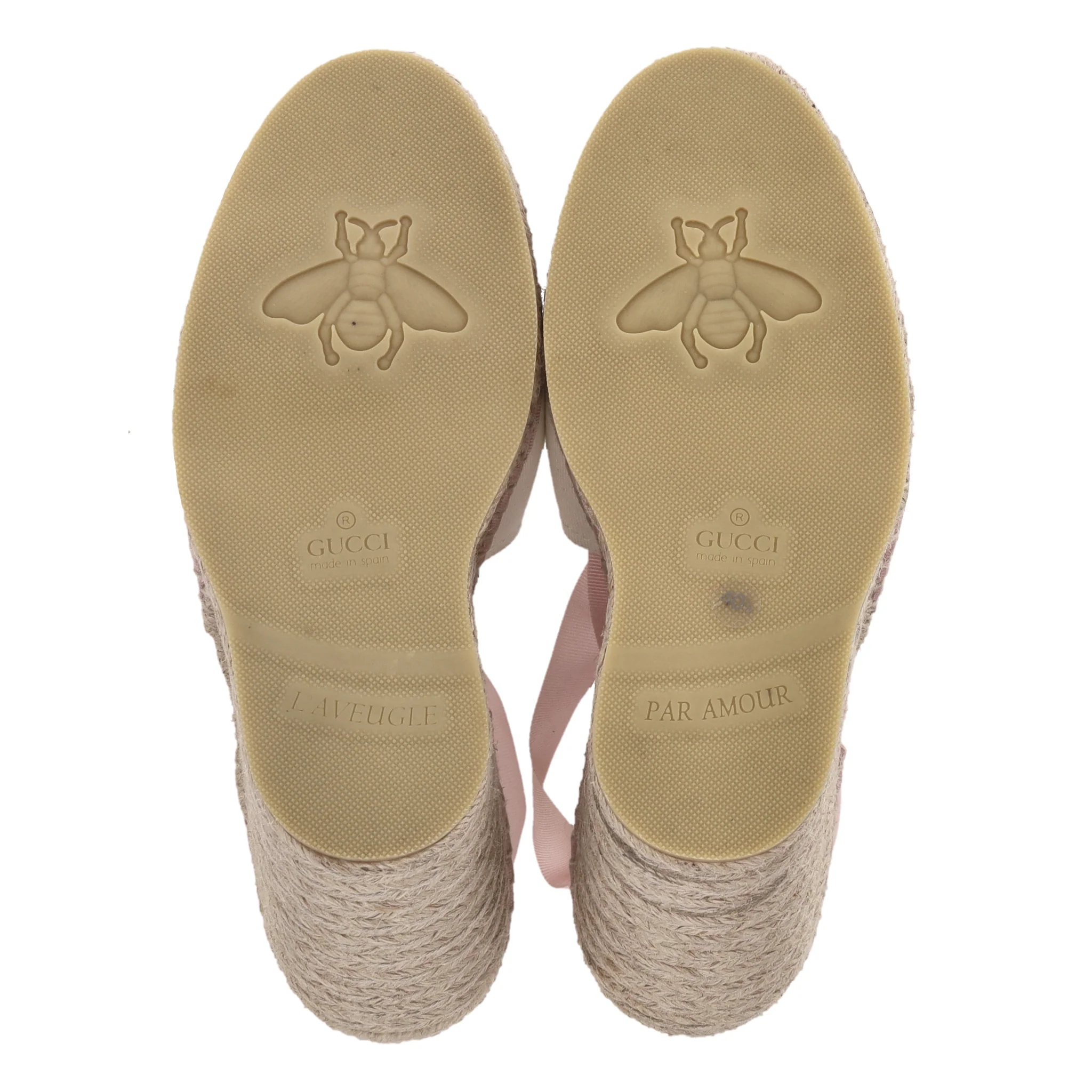 Gucci Judit 'GG' Espadrille Wedge Sandals With Grosgrain Ribbon Ankle Ties. Size 40.5 - Image 6