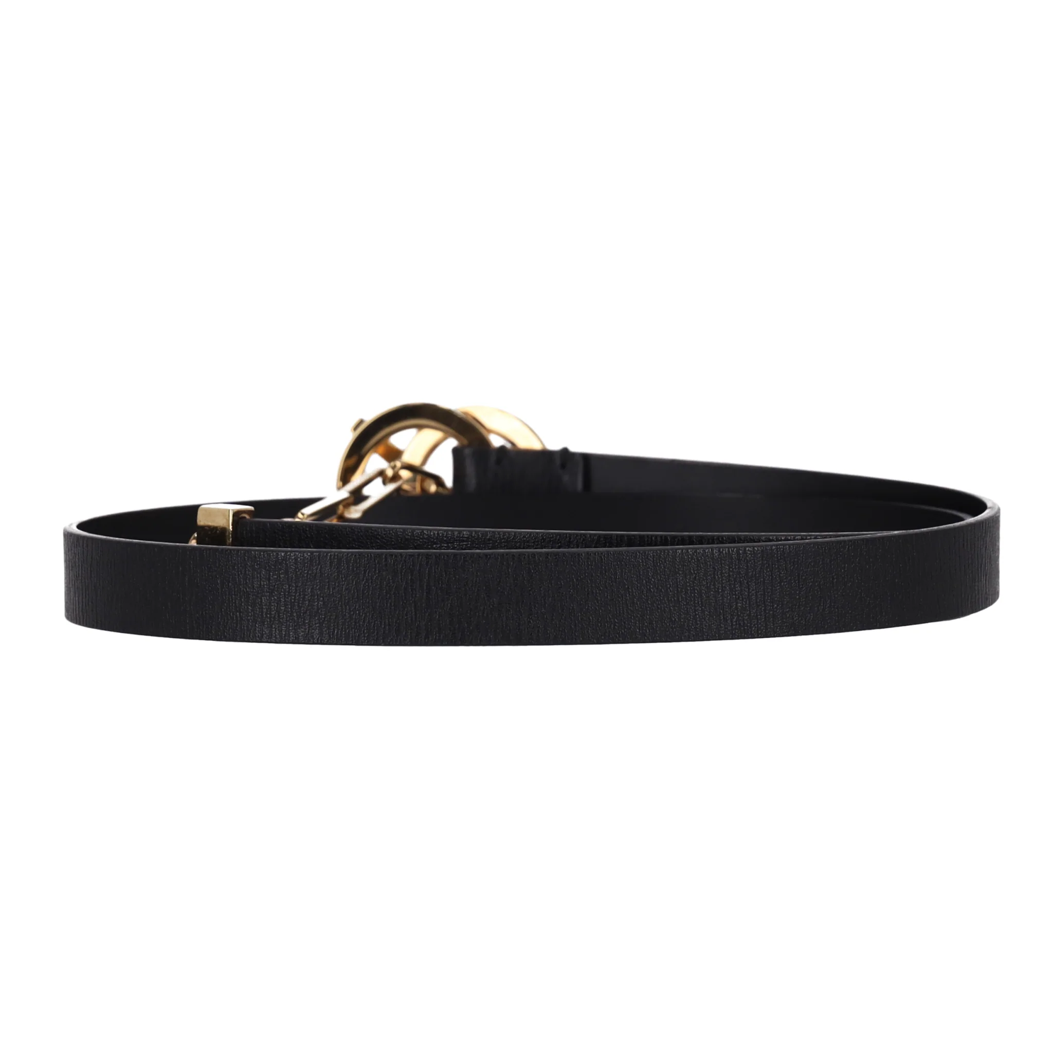 Gucci Leather & Chain T-Bar Ring Belt - Image 4