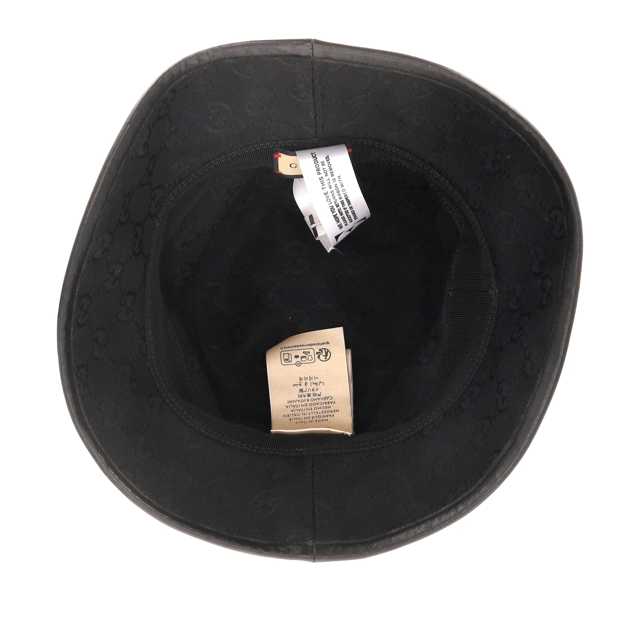 Gucci Logo Leather Bucket Hat - Image 5