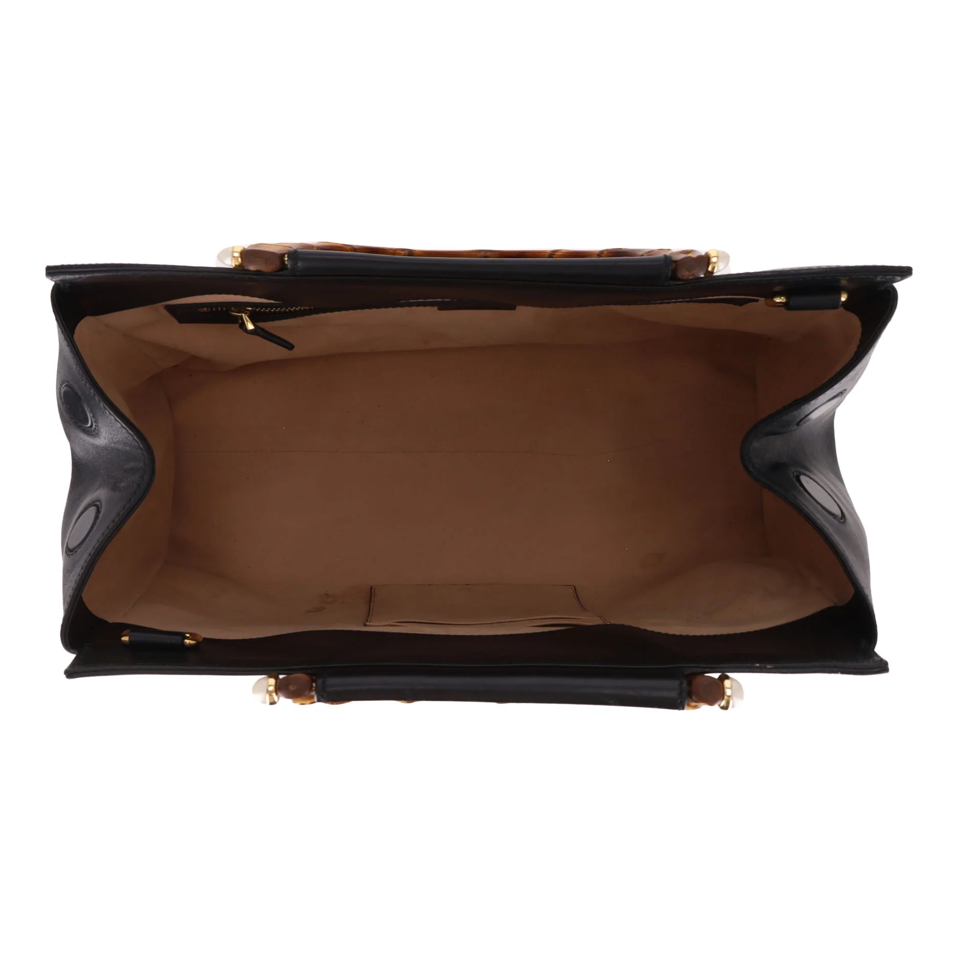 Gucci Nymphaea Beaded Tiger & Bamboo Handle Medium Leather Bag - Image 5