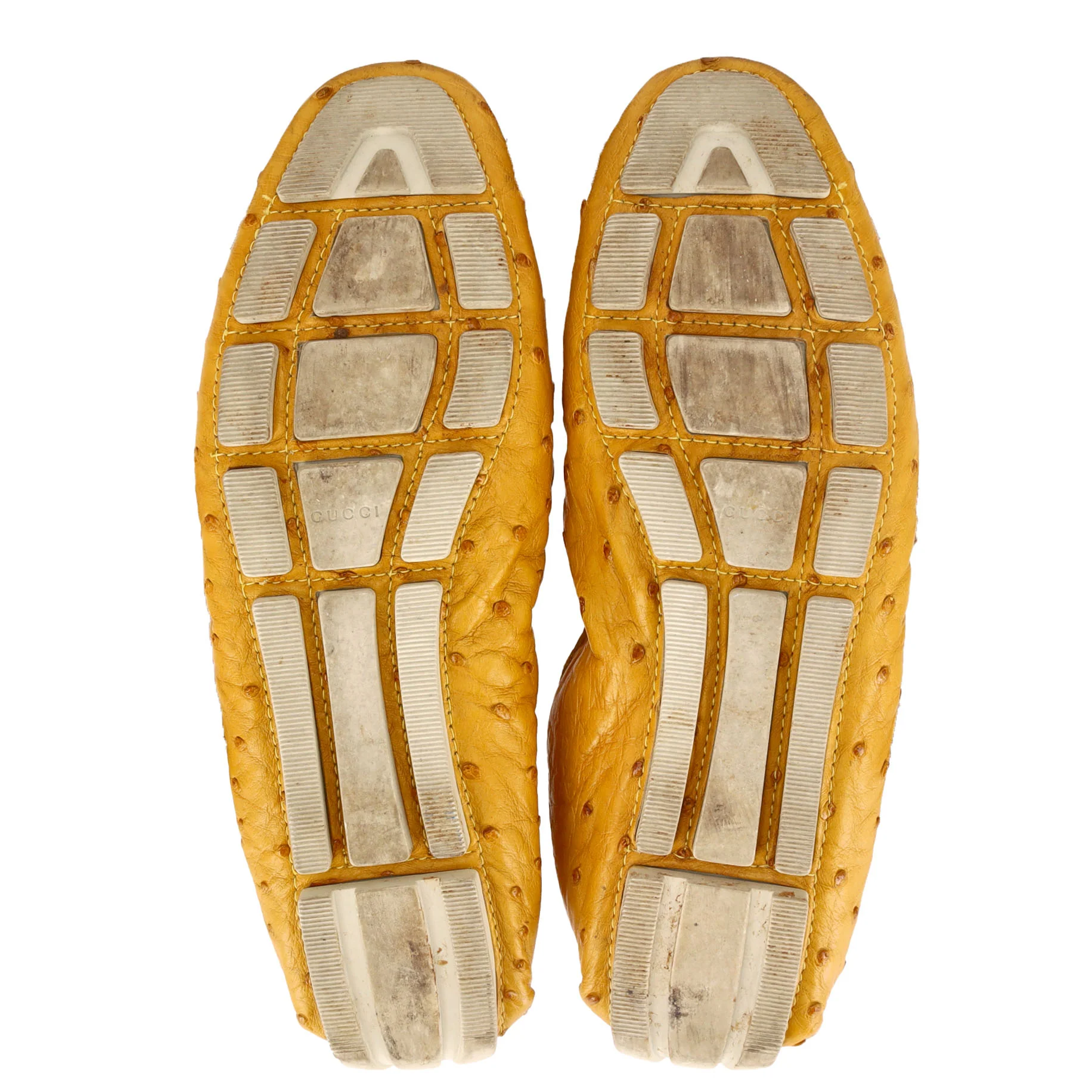 Gucci Ostrich Skin Driving Loafers With A Horsebit Bamboo Buckle. Size 37 - Image 5