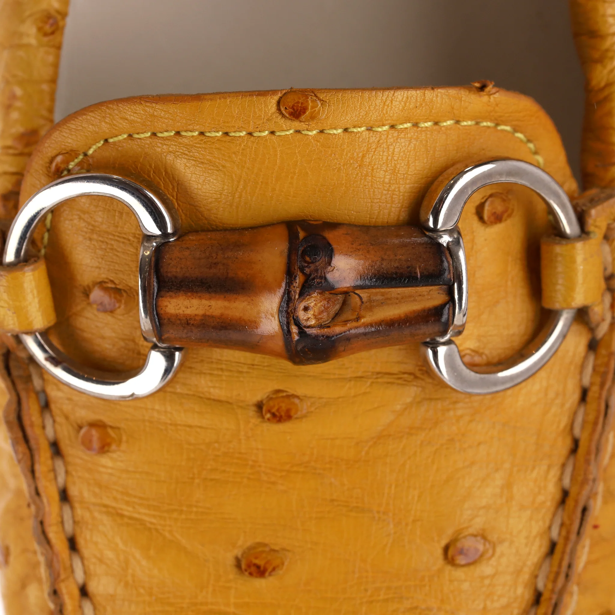 Gucci Ostrich Skin Driving Loafers With A Horsebit Bamboo Buckle. Size 37 - Image 6
