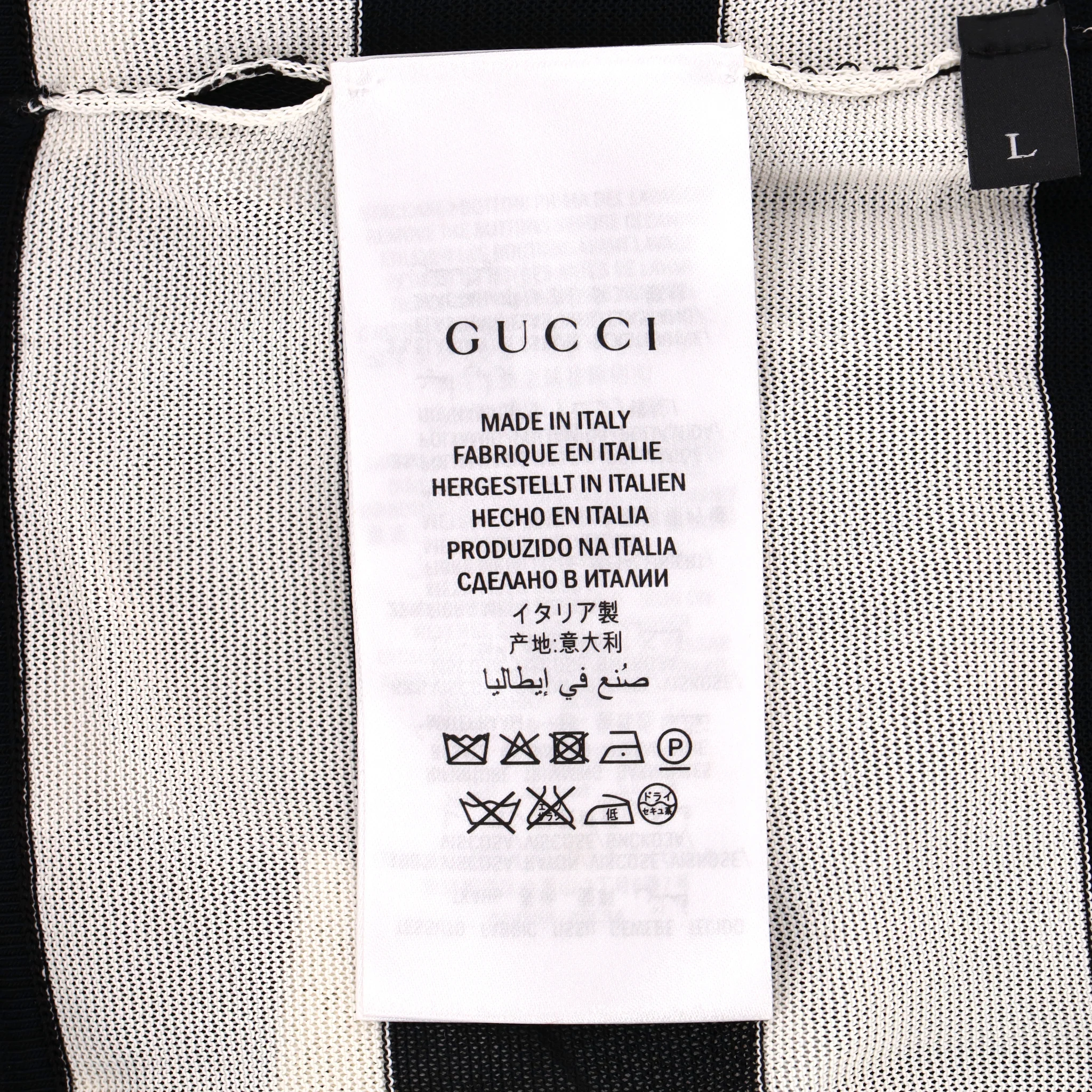Gucci Striped Dress with 'GG' Pearl Buttons. Size L - Image 10