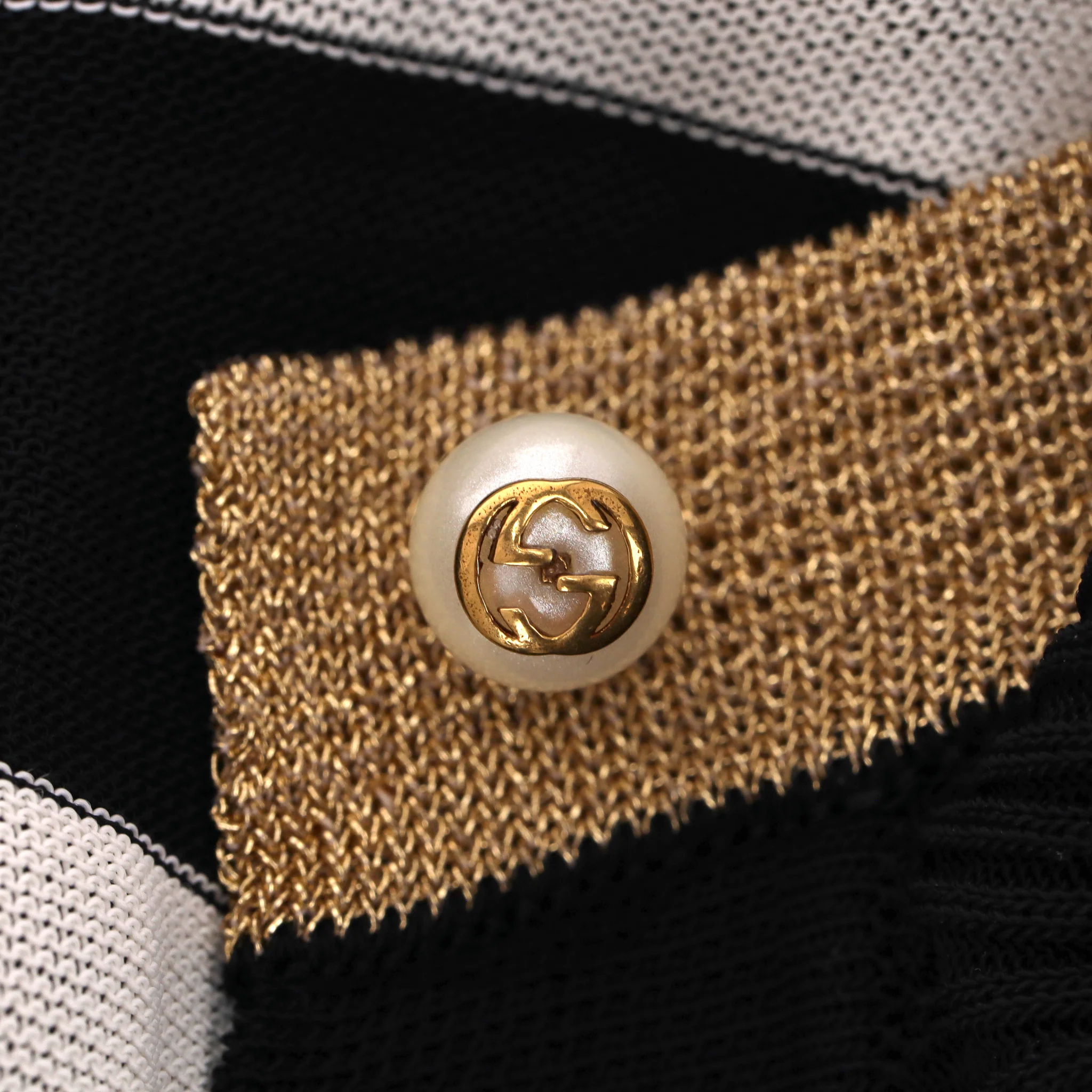 Gucci Striped Dress with 'GG' Pearl Buttons. Size L - Image 5