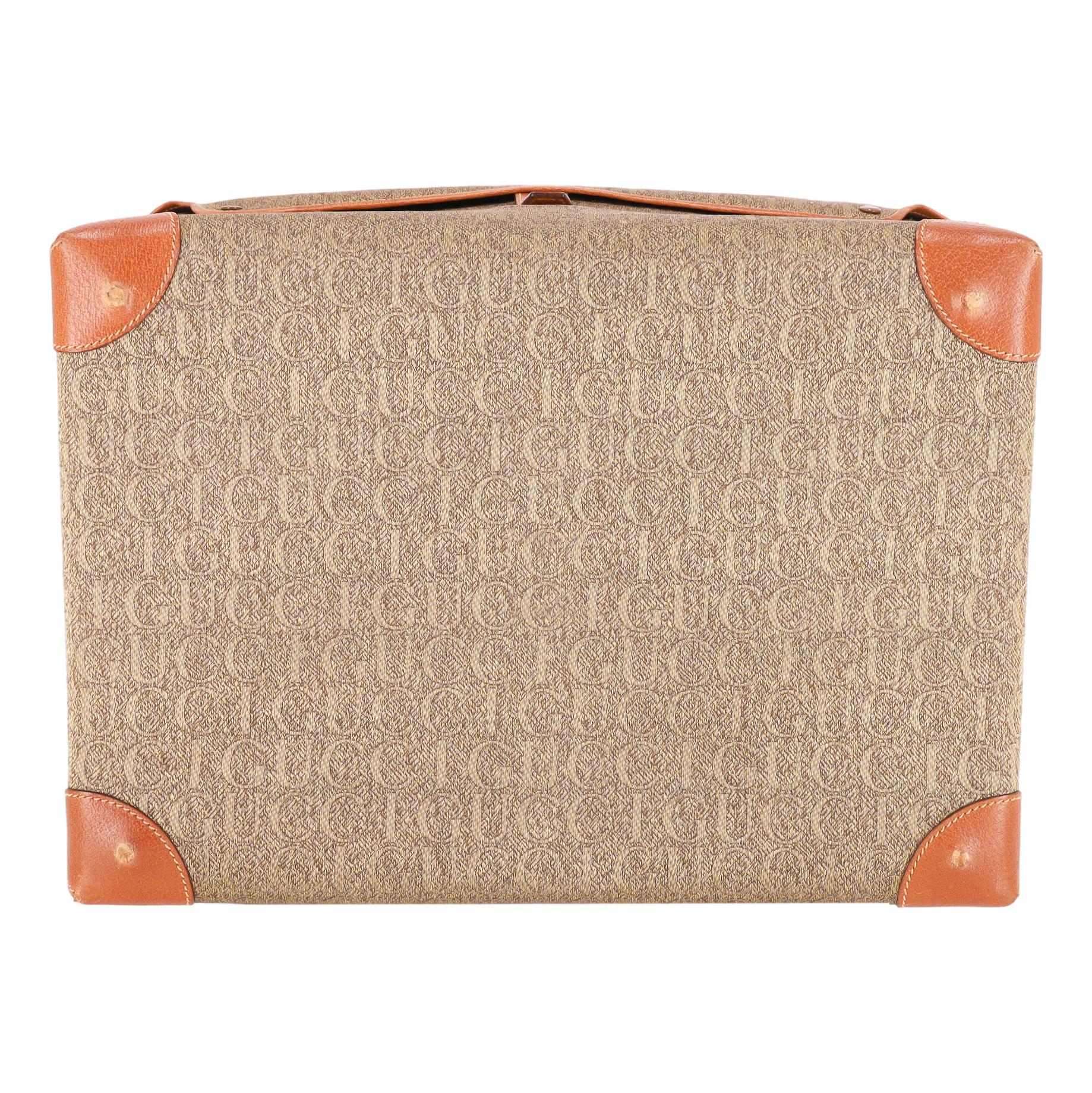 Gucci Vintage All-Over 'Gucci' Logo Canvas Vanity Case - Image 7