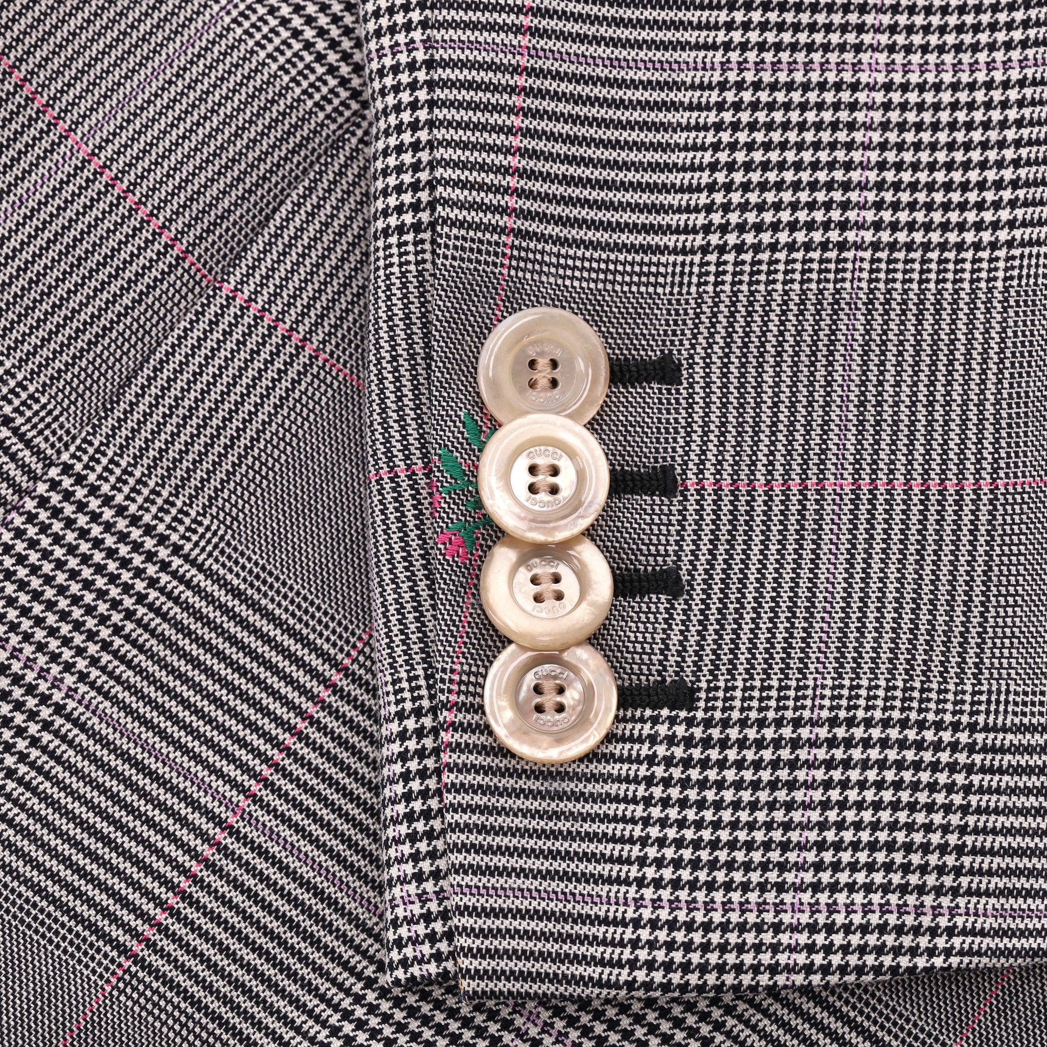 Gucci Wool Checked Floral Jacket & Trousers Suit. Size 40IT - Image 7