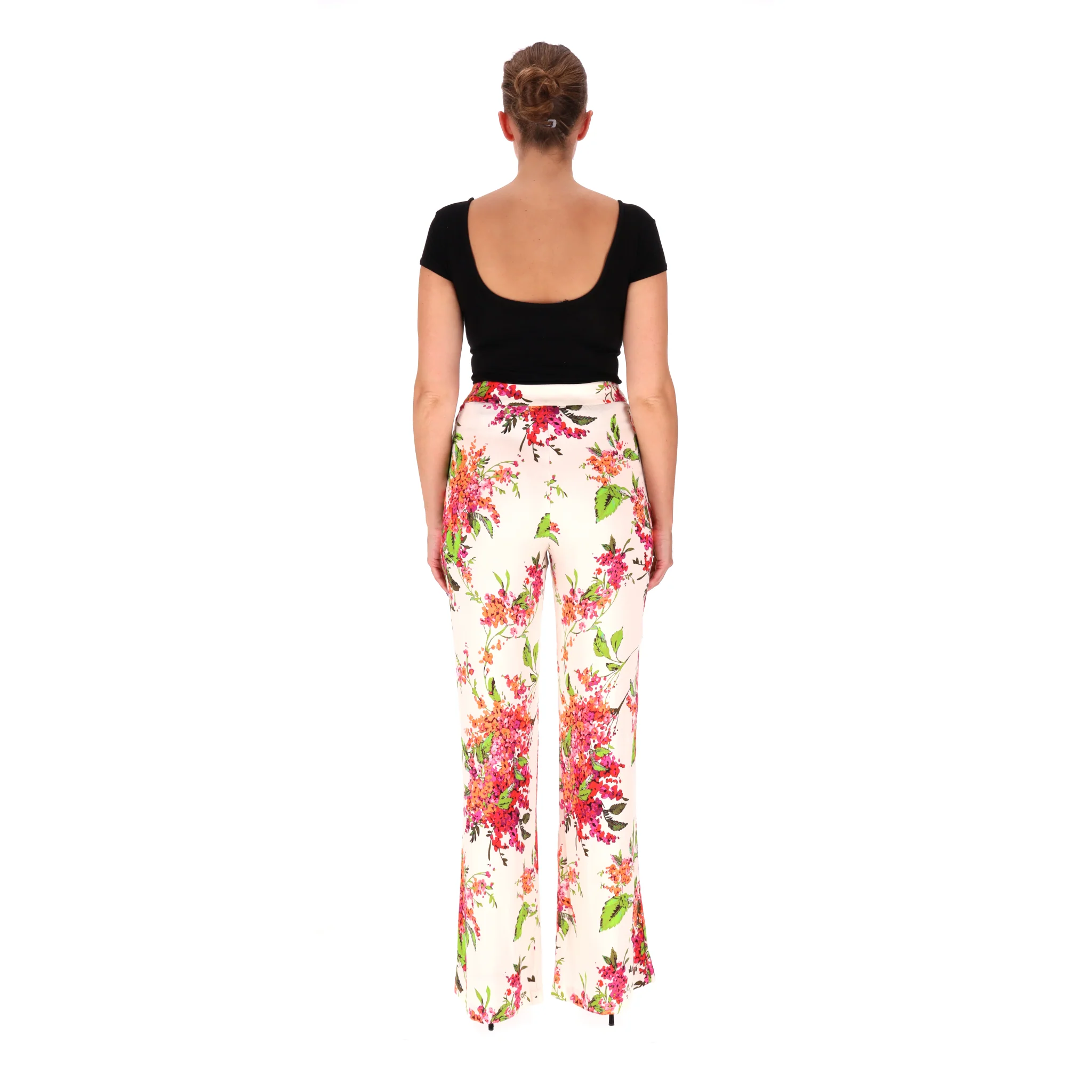 Hale Bob Floral-Print Flared Trousers. Size M - Image 4