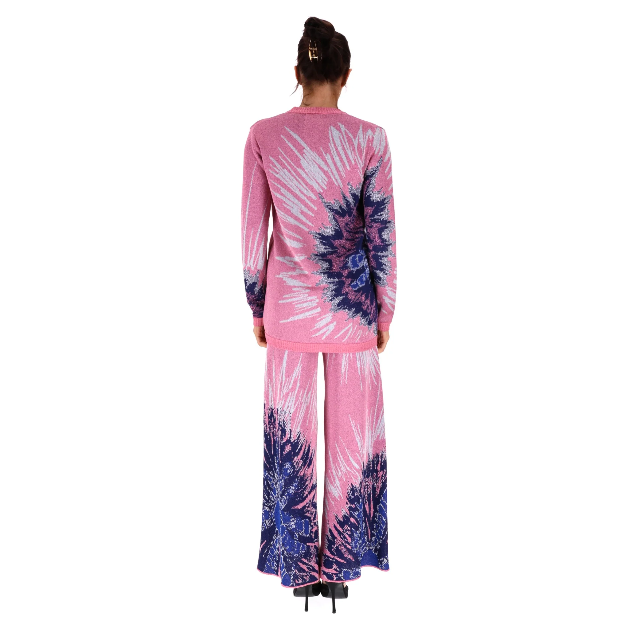 Hayley Menzies Metallic Tie Dye Knitted Cardi Top & Matching Culottes. Size XS - Image 4