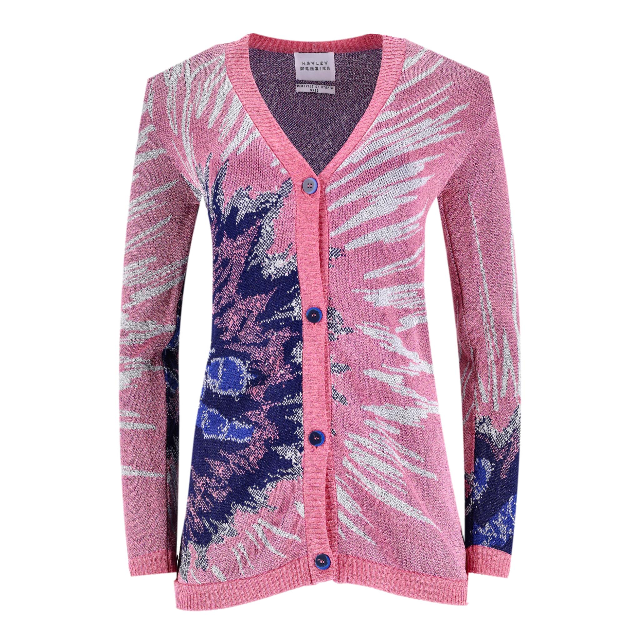Hayley Menzies Metallic Tie Dye Knitted Cardi Top & Matching Culottes. Size XS - Image 5