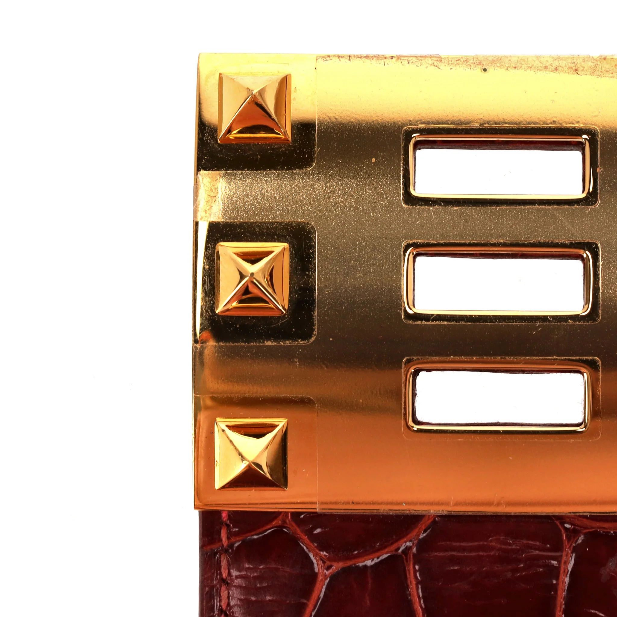Hermes Alligator Skin Dog Extreme Cuff Bracelet - Image 10