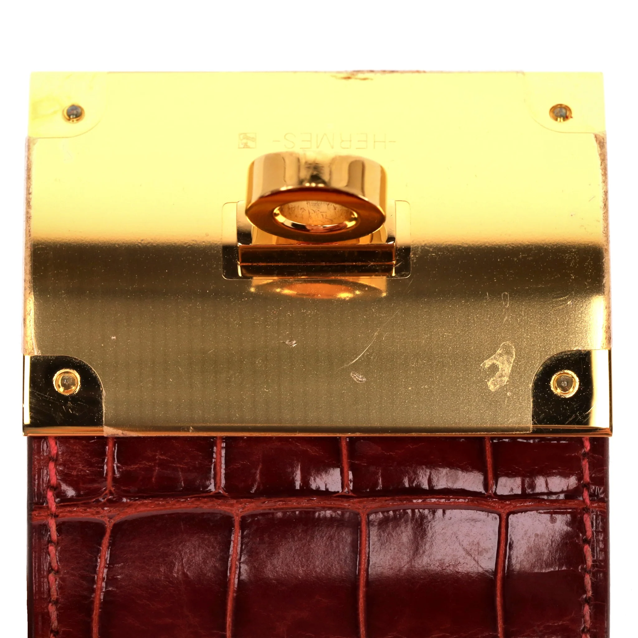 Hermes Alligator Skin Dog Extreme Cuff Bracelet - Image 9