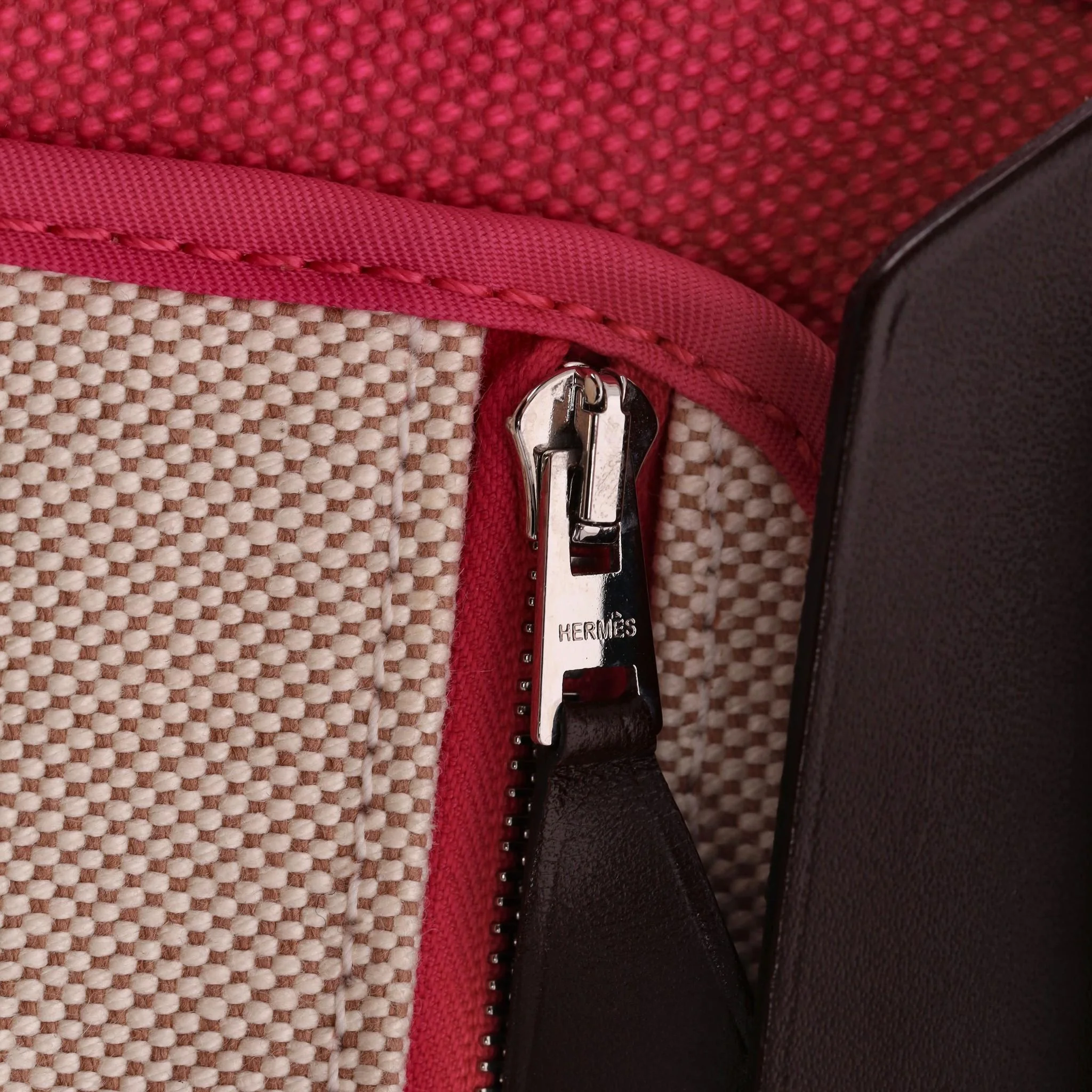 Hermes Canvas & Leather Herbag - Image 13