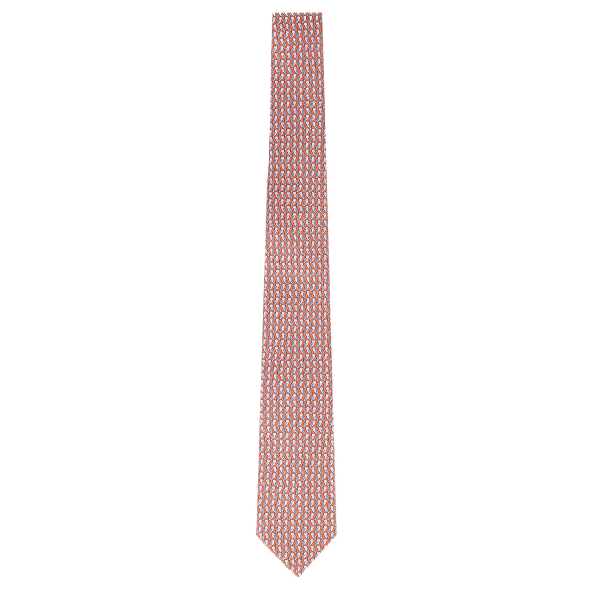 Hermes Owl Print Silk Tie - Image 2