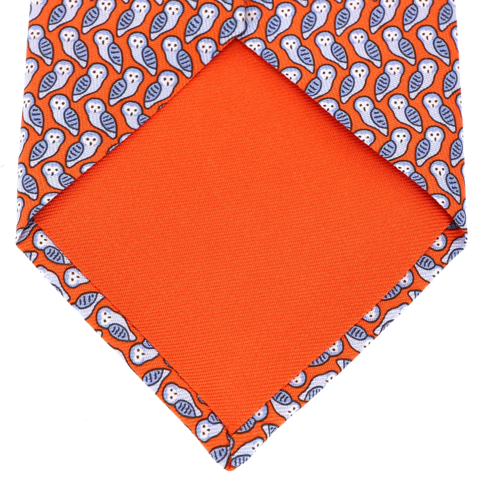 Hermes Owl Print Silk Tie - Image 5