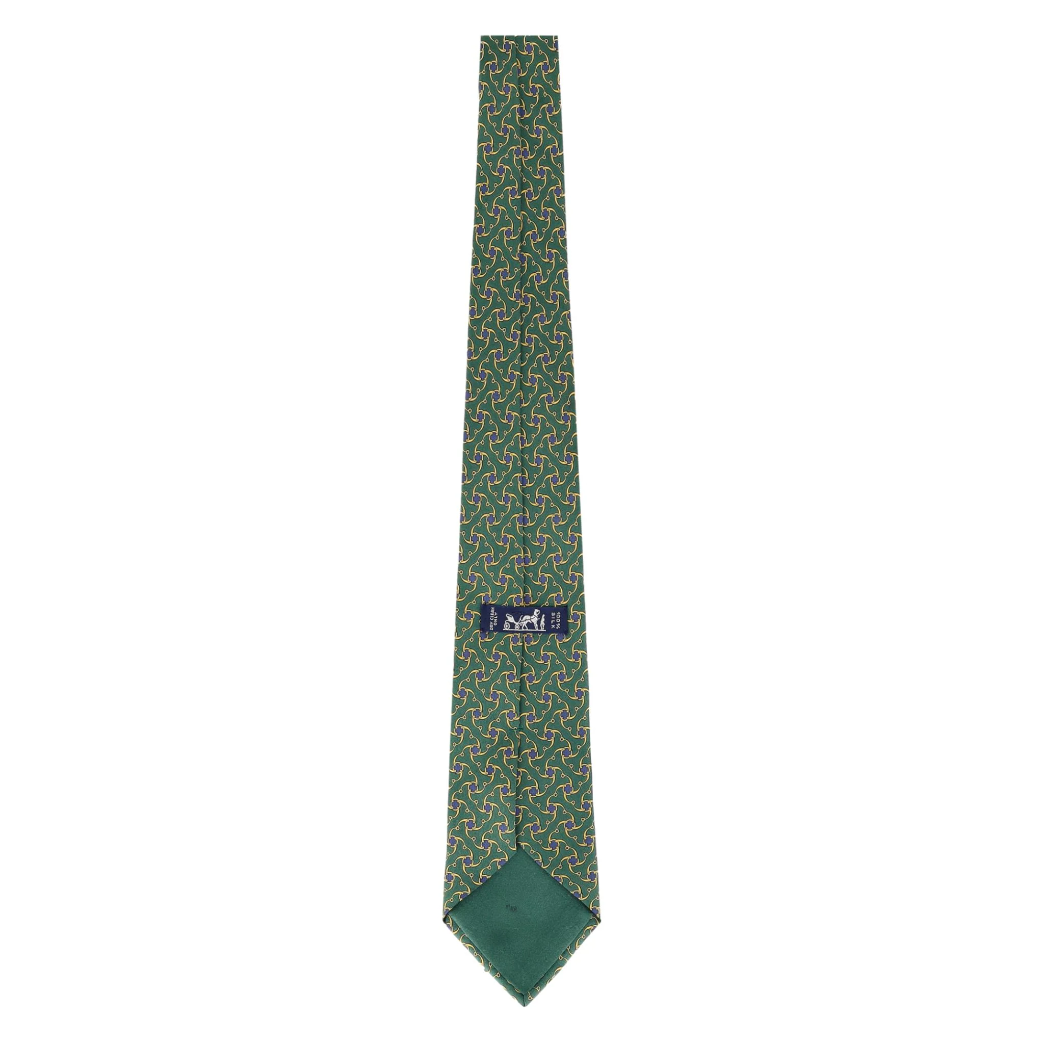 Hermes Chain-Link Geometric Print Silk Tie - Image 3