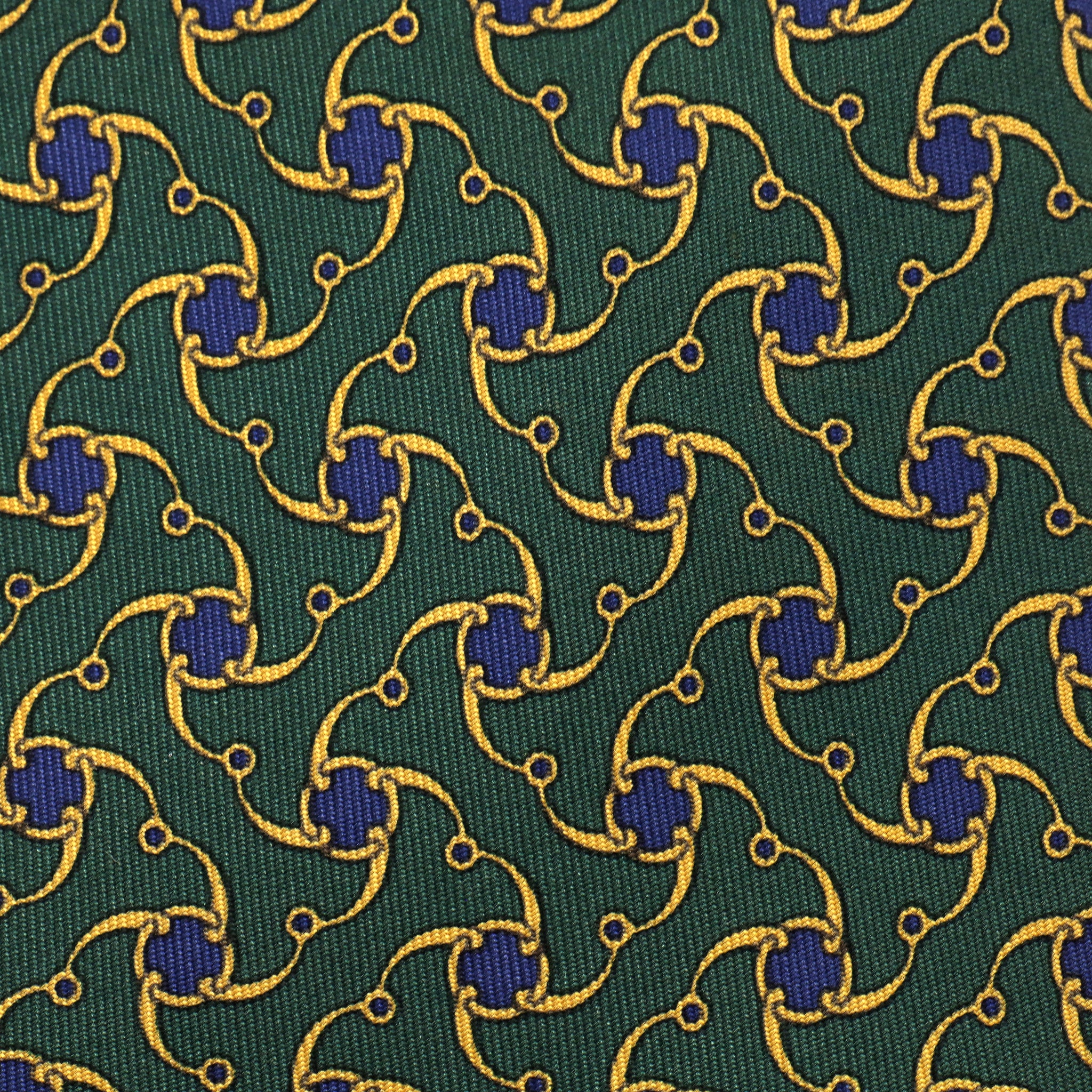 Hermes Chain-Link Geometric Print Silk Tie - Image 5