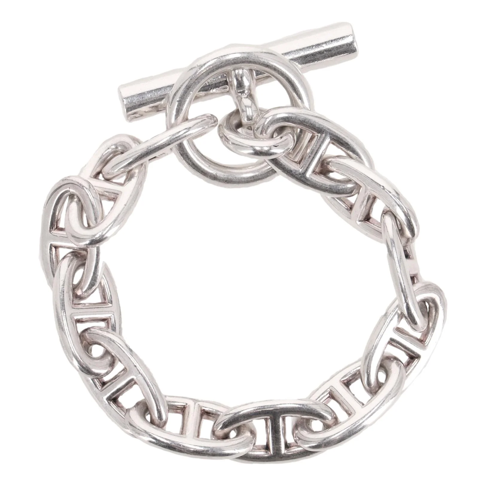 Hermes Chunky 925 Sterling Silver Chaine D'Ancre Bracelet