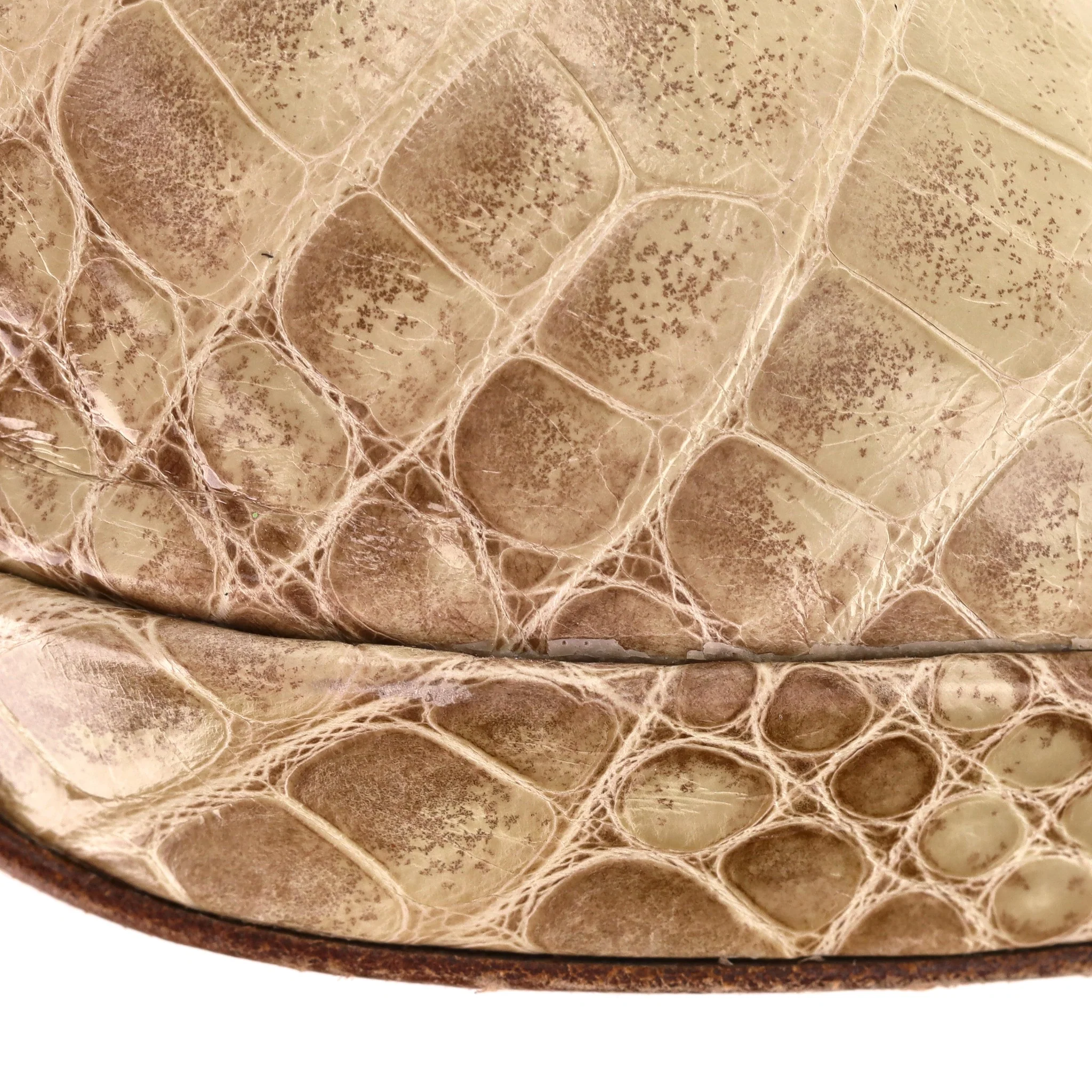 Hermes Crocodile Skin Peep-Toe Pumps. Size 37 - Image 8