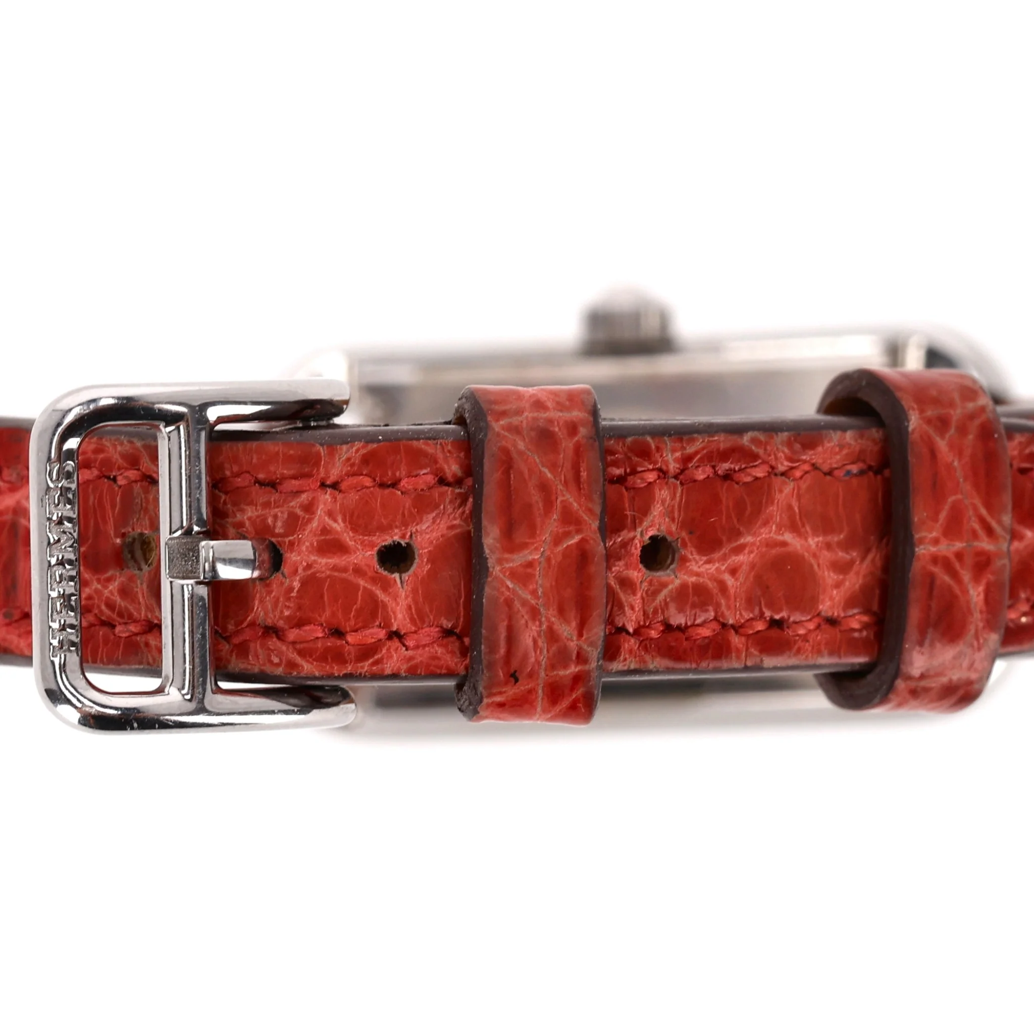 Hermes Diamond Nantucket Watch With Alligator Strap - Image 7