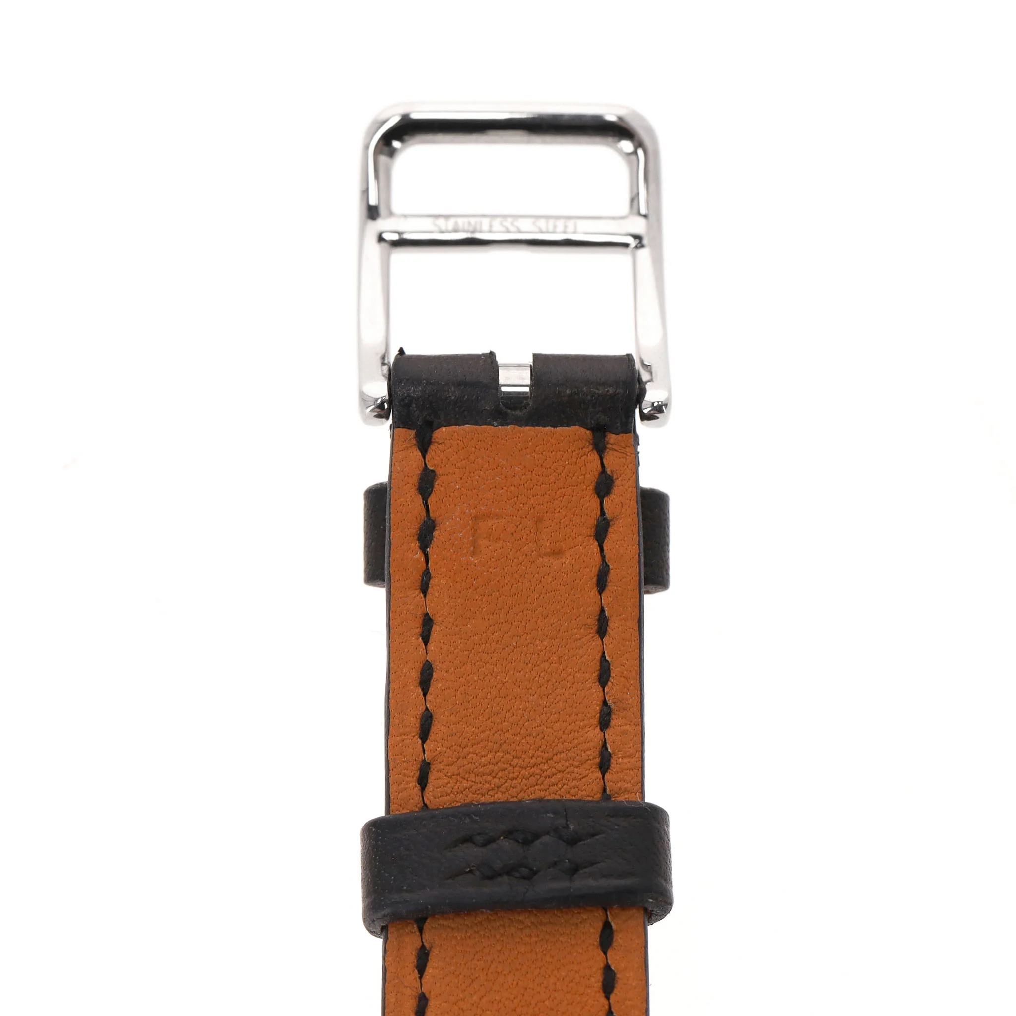 Hermes Diamond-Set Kelly Watch With Mother-Of-Pearl Face & Double Tour Leather Strap - Image 10