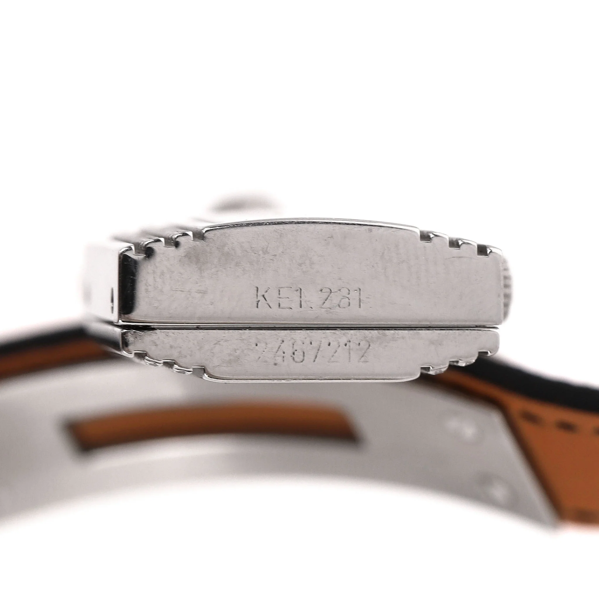 Hermes Diamond-Set Kelly Watch With Mother-Of-Pearl Face & Double Tour Leather Strap - Image 8