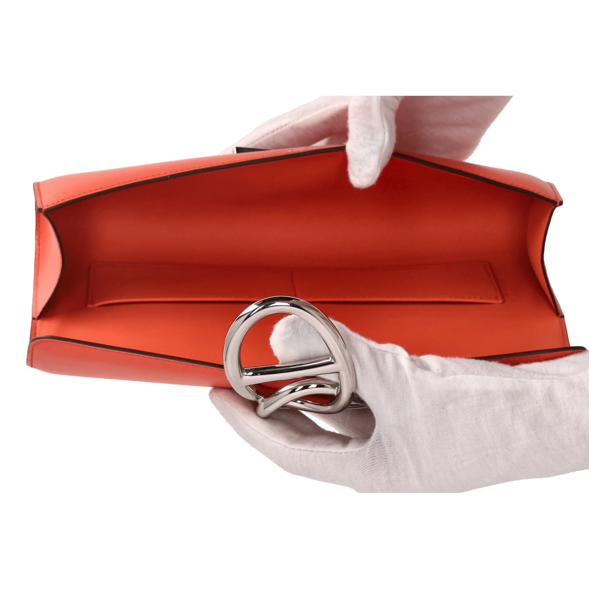 Hermes Egee Clutch Bag In Tadelakt Leather - Image 6