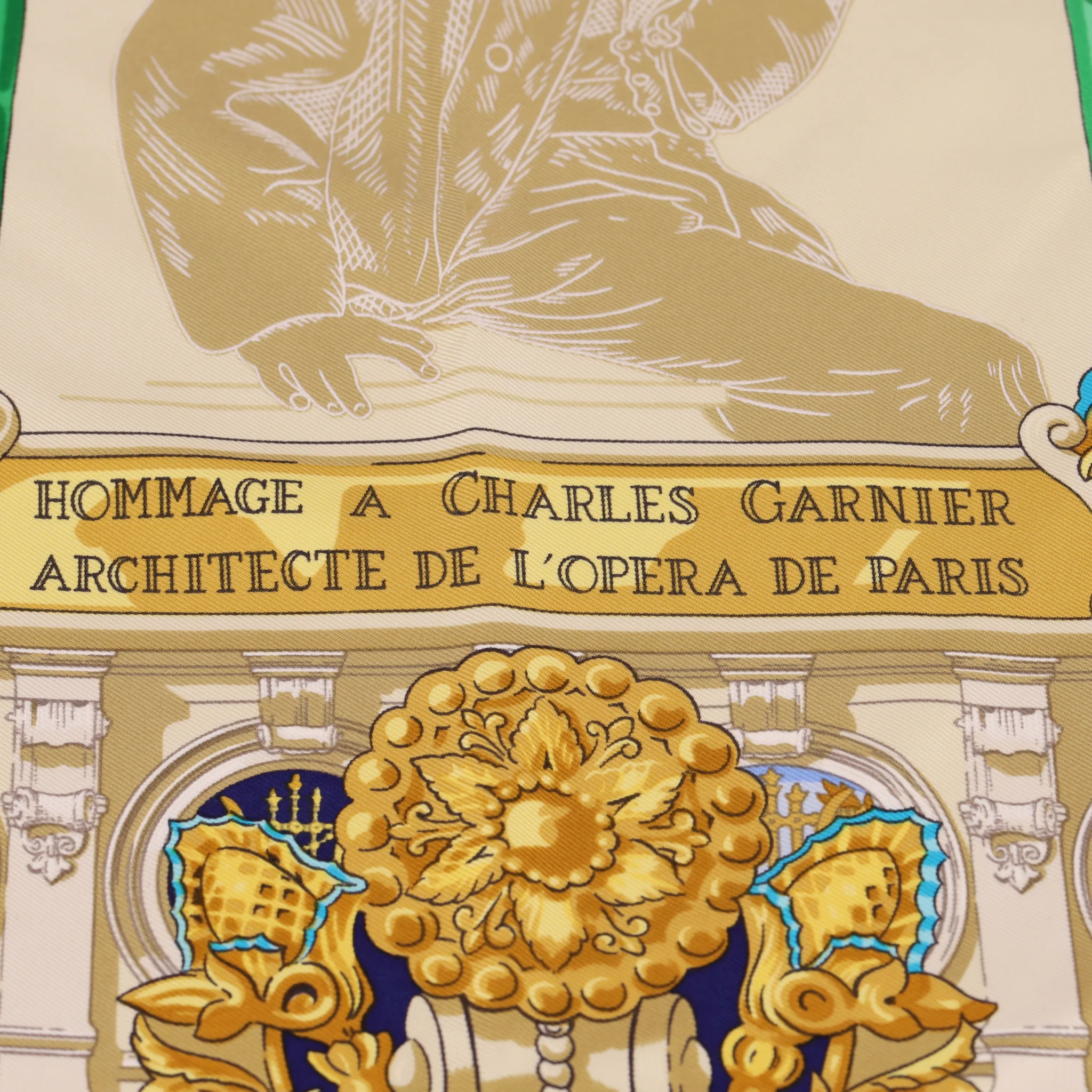 Hermes 'Hommage a Charles Garnier' Carre 90 Silk Scarf By Caty Latham - Image 6
