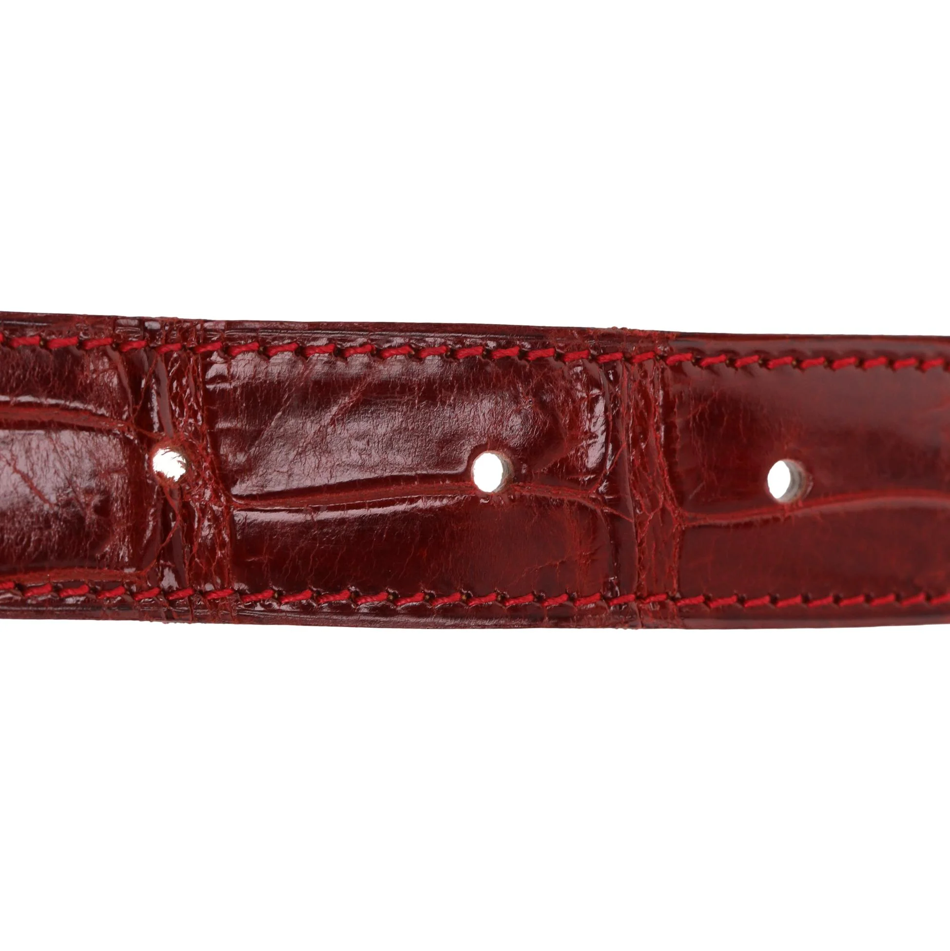 Hermes Crocodile Porosus Palladium Plated 'H' Buckle Belt - Image 10