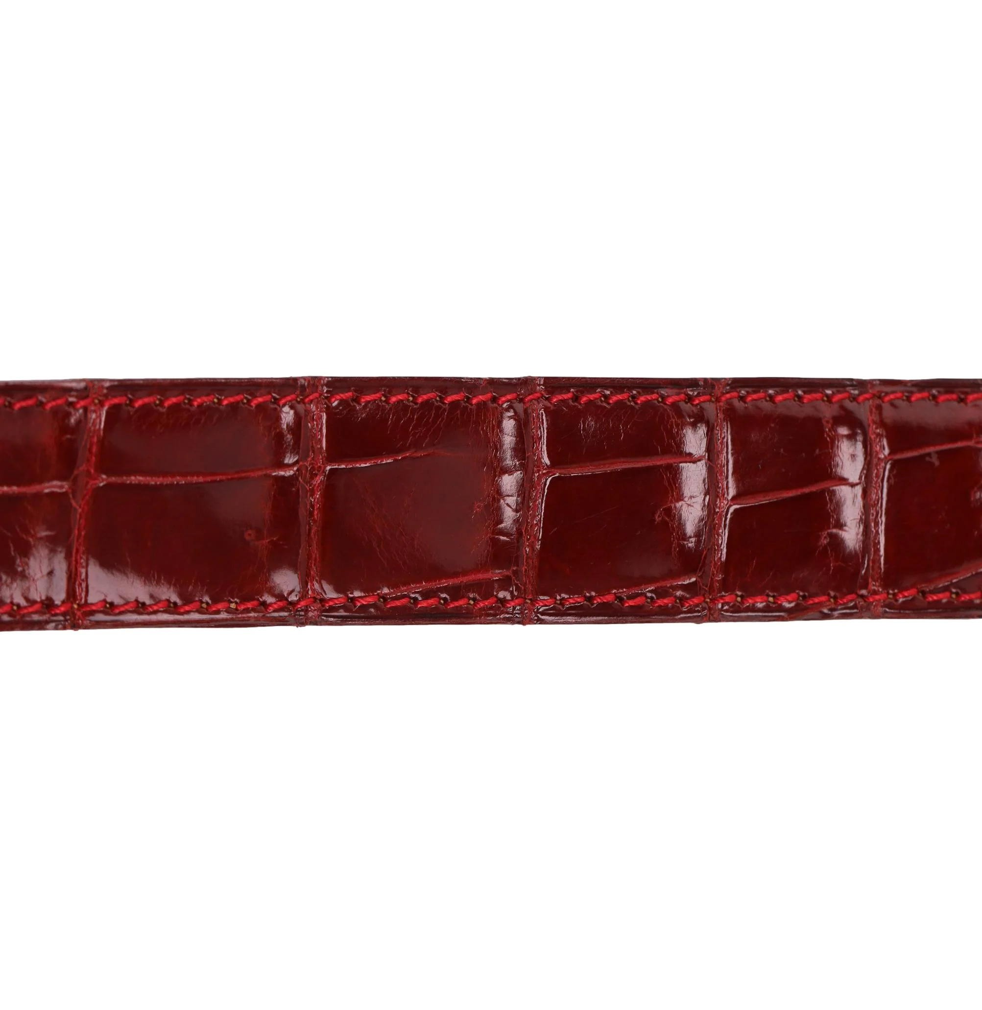 Hermes Crocodile Porosus Palladium Plated 'H' Buckle Belt - Image 9