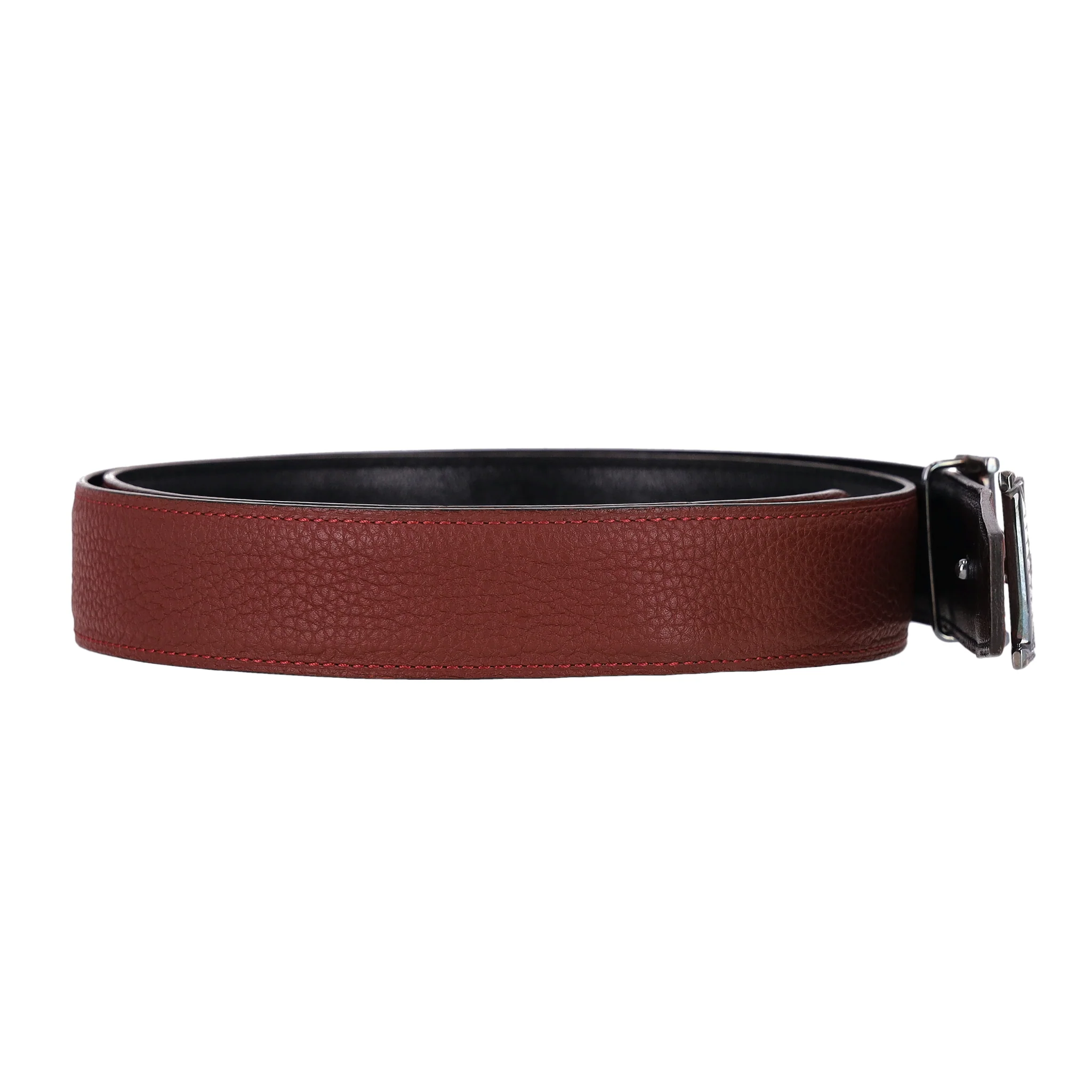 Hermes 'H' Touareg 925 Sterling Silver Buckle Leather Belt - Image 3