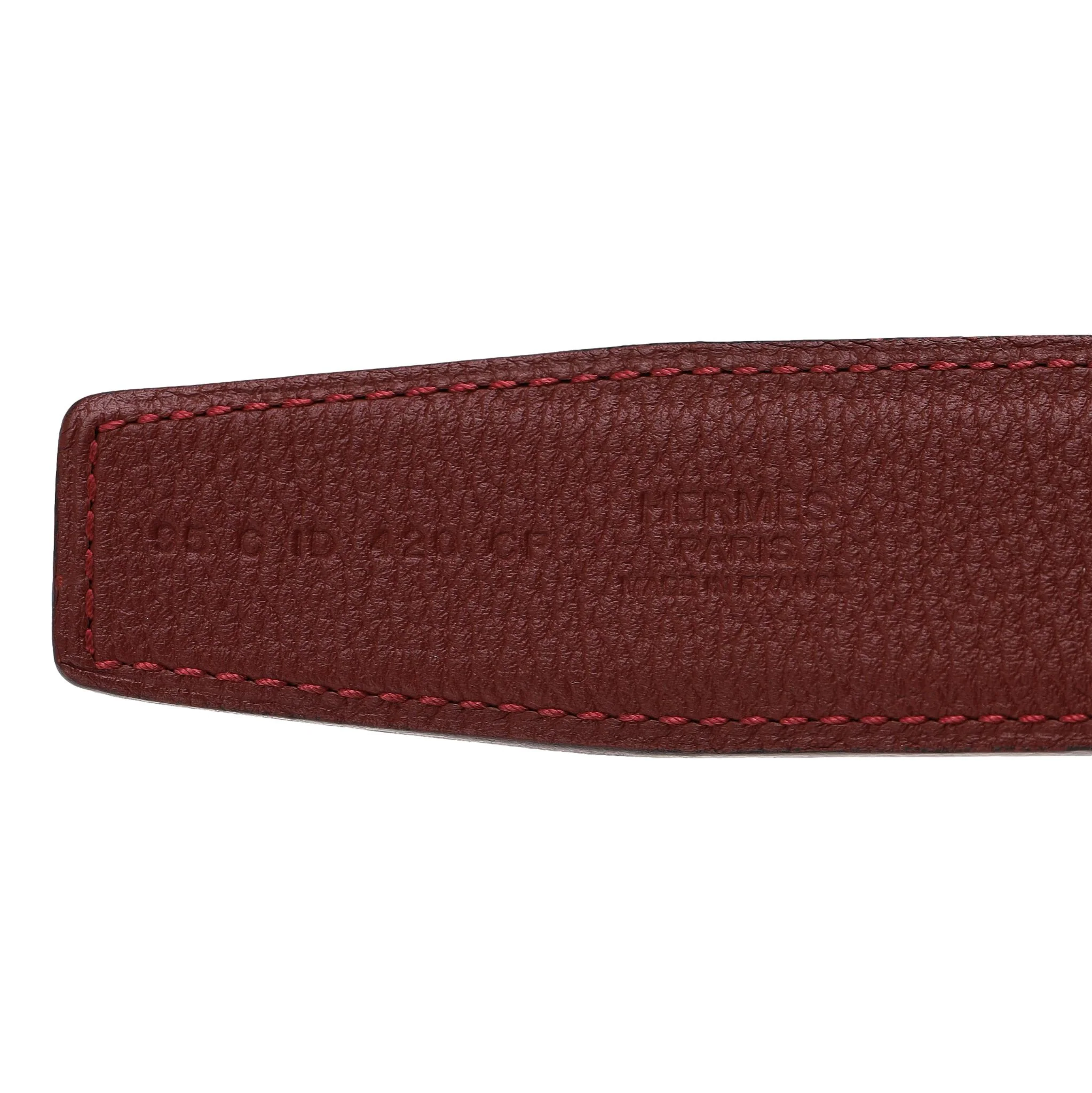 Hermes 'H' Touareg 925 Sterling Silver Buckle Leather Belt - Image 6
