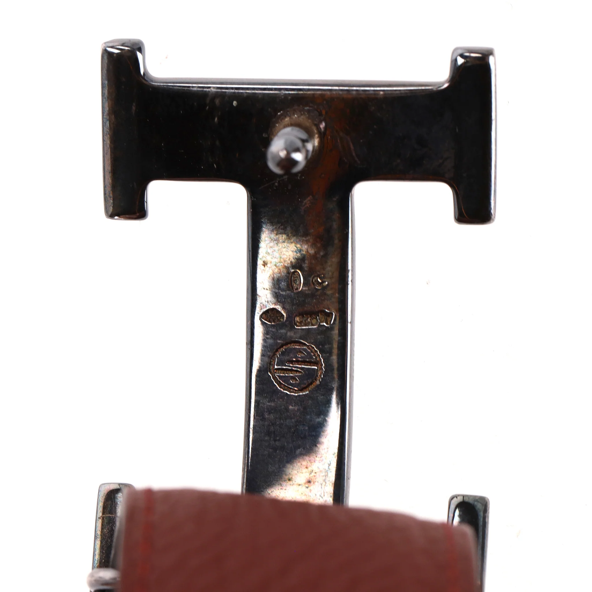 Hermes 'H' Touareg 925 Sterling Silver Buckle Leather Belt - Image 8