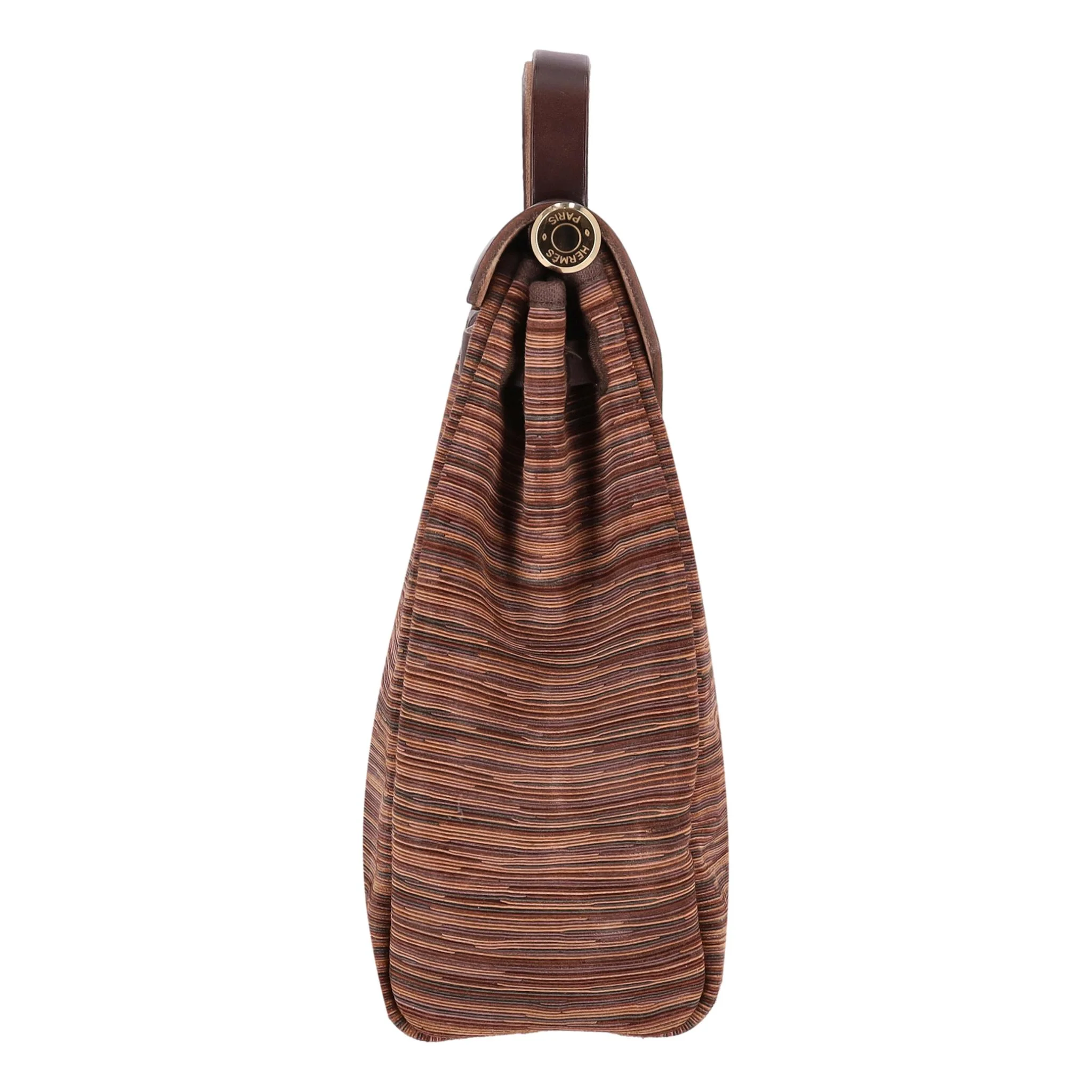 Hermes Herbag 2in1 Vibrato Leather & Canvas Body With Vache Hunter Leather Top Bag - Image 5