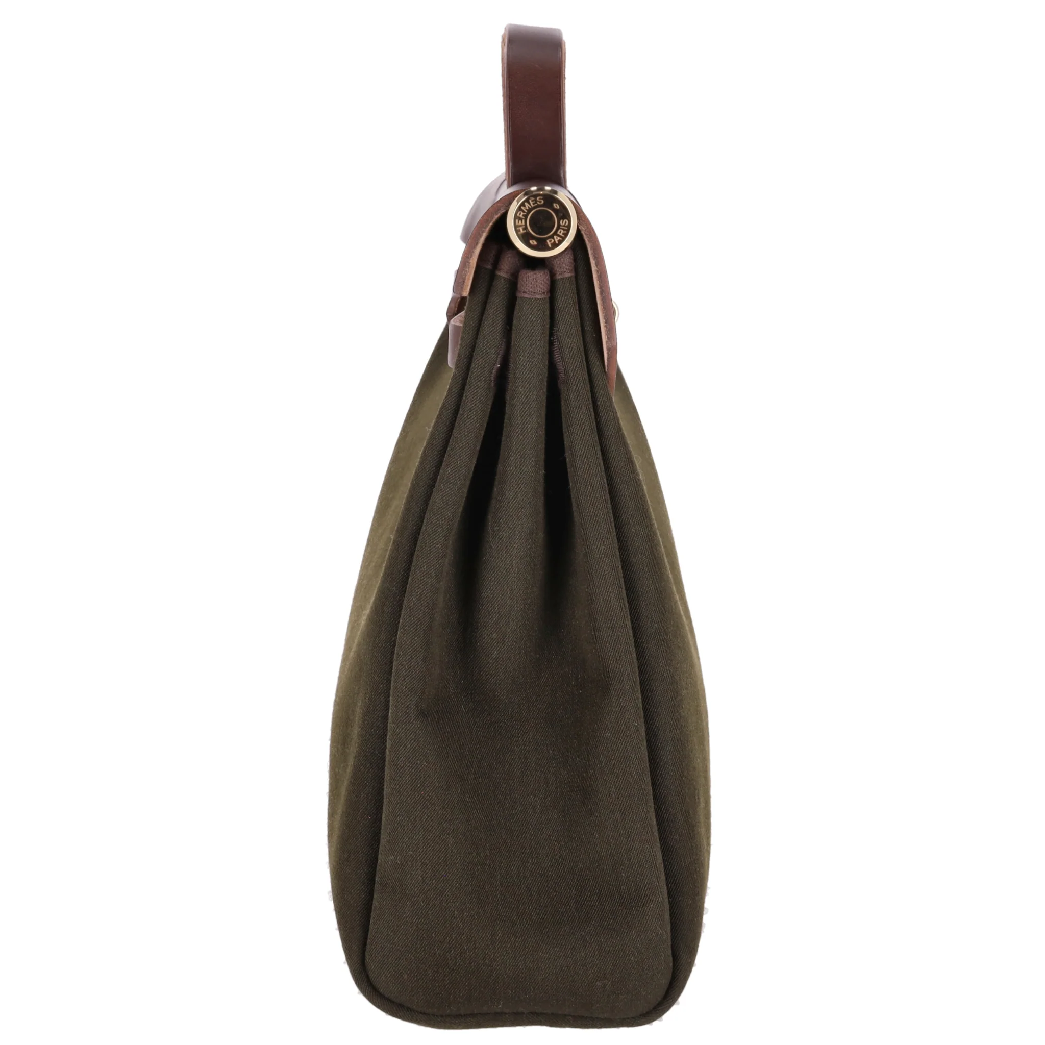 Hermes Herbag 2in1 Vibrato Leather & Canvas Body With Vache Hunter Leather Top Bag - Image 6