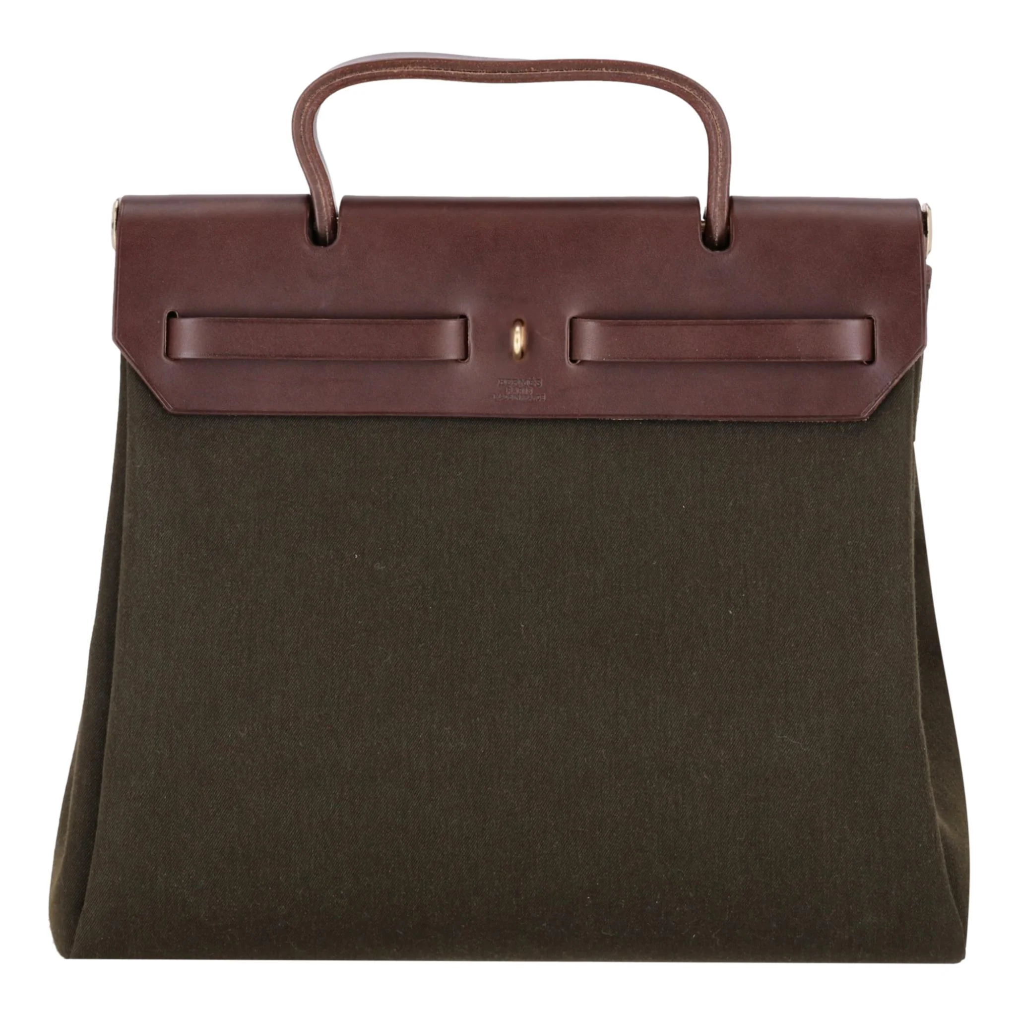 Hermes Herbag 2in1 Vibrato Leather & Canvas Body With Vache Hunter Leather Top Bag - Image 8