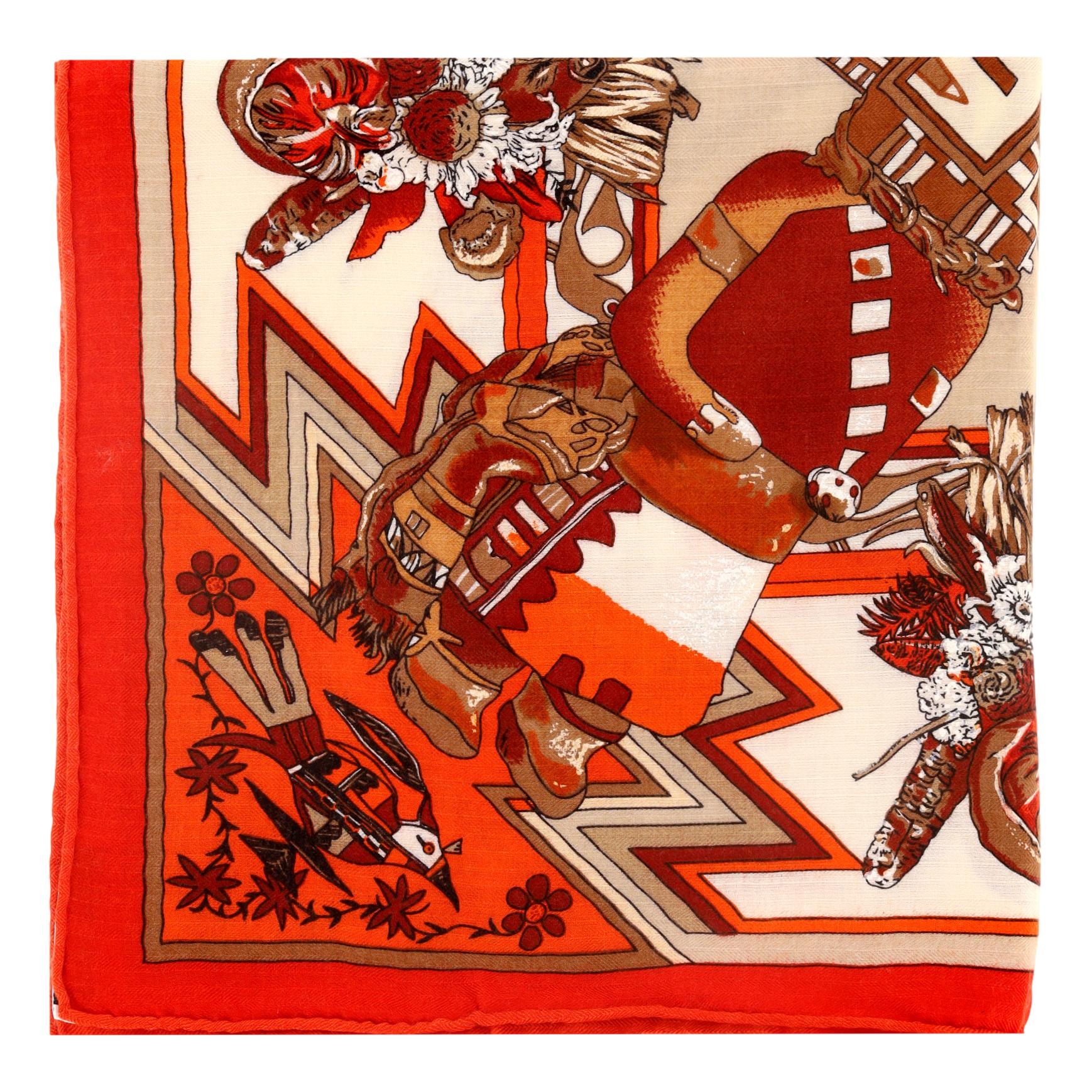 Hermes 'Kachinas' Cashmere & Silk Blend Scarf By Kermit Oliver