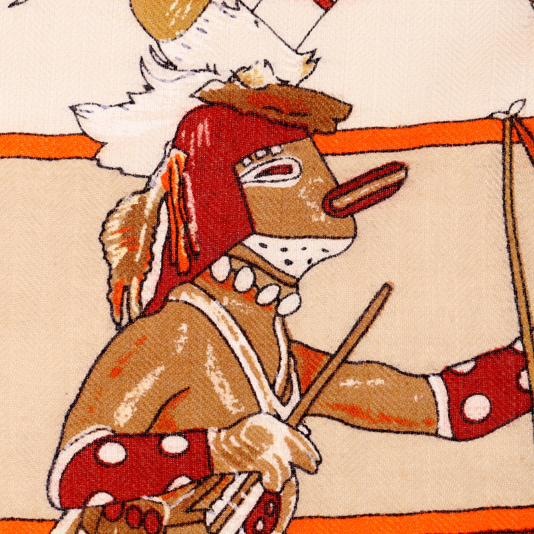 Hermes 'Kachinas' Cashmere & Silk Blend Scarf By Kermit Oliver - Image 10