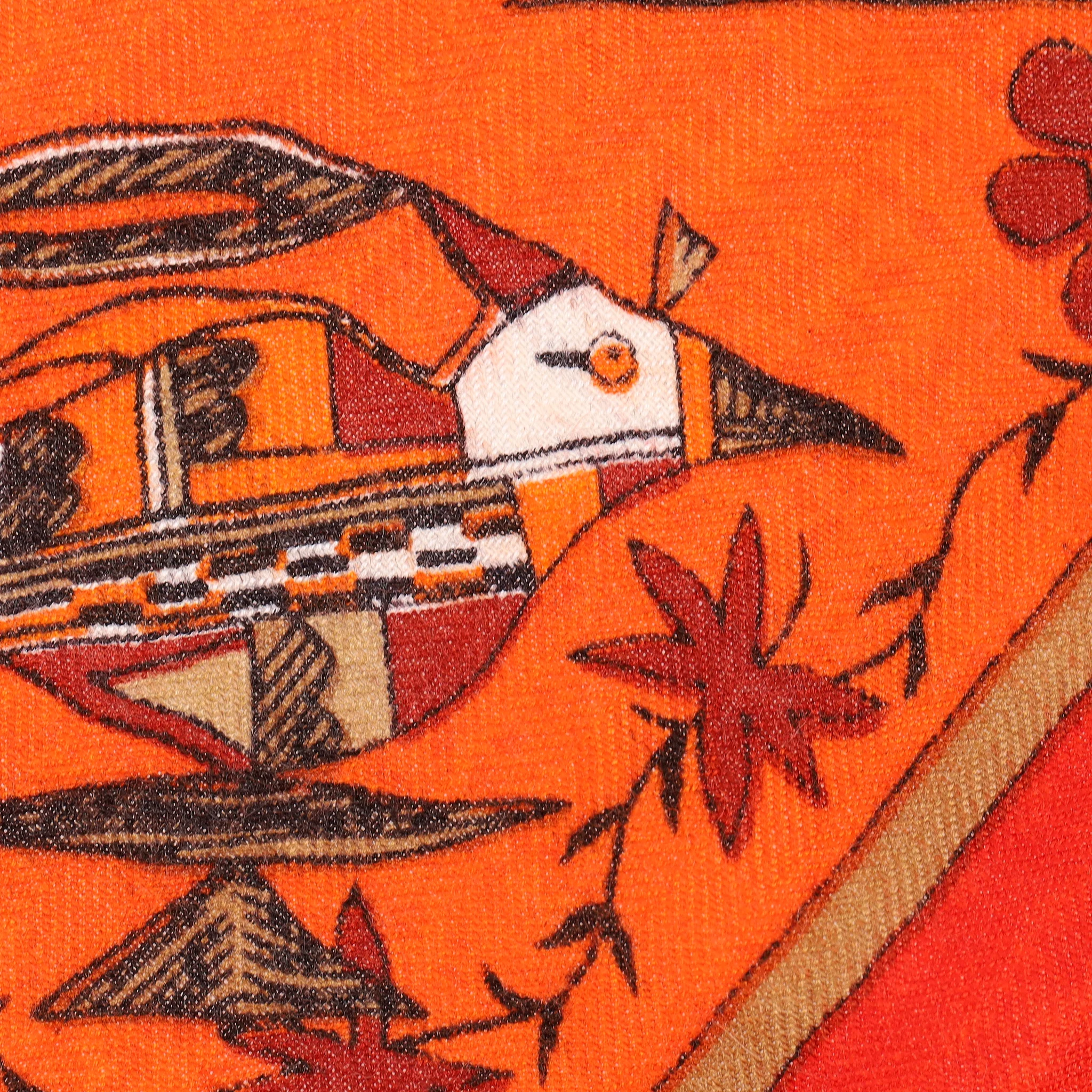Hermes 'Kachinas' Cashmere & Silk Blend Scarf By Kermit Oliver - Image 11