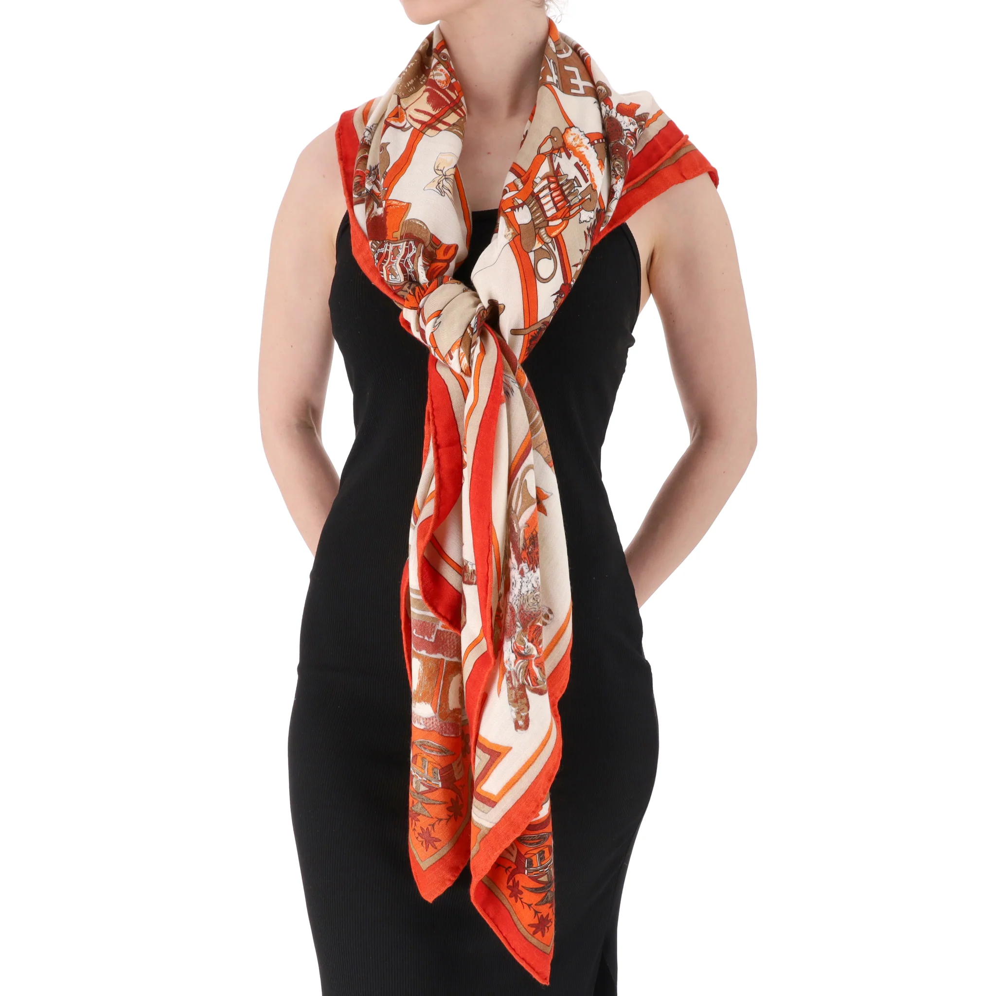 Hermes 'Kachinas' Cashmere & Silk Blend Scarf By Kermit Oliver - Image 2