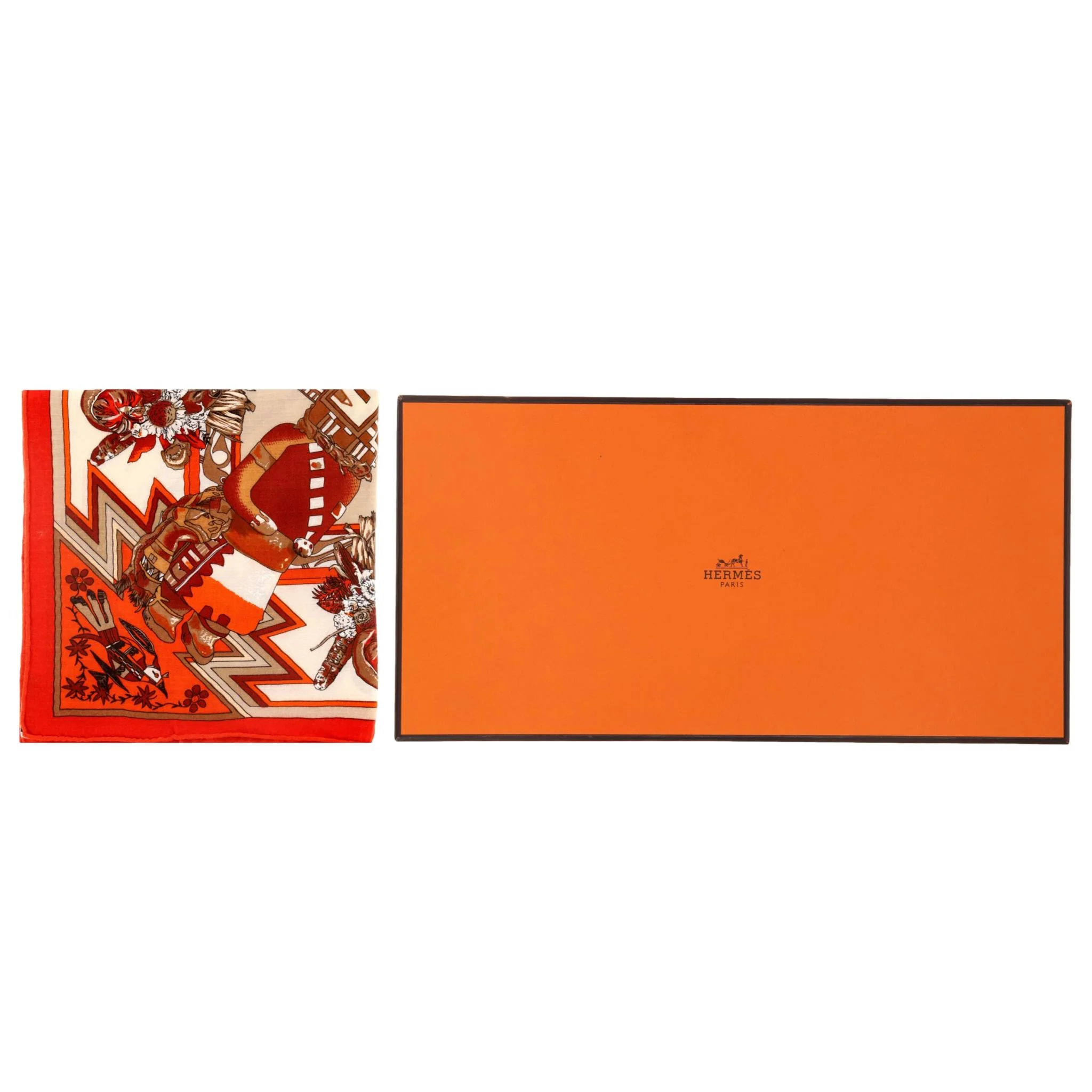 Hermes 'Kachinas' Cashmere & Silk Blend Scarf By Kermit Oliver - Image 3